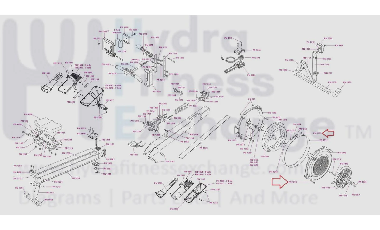 Concept II Model D w PM5 Black Indoor E Rower Flywheel Cover Bolt 10x3 1276 - Image 2