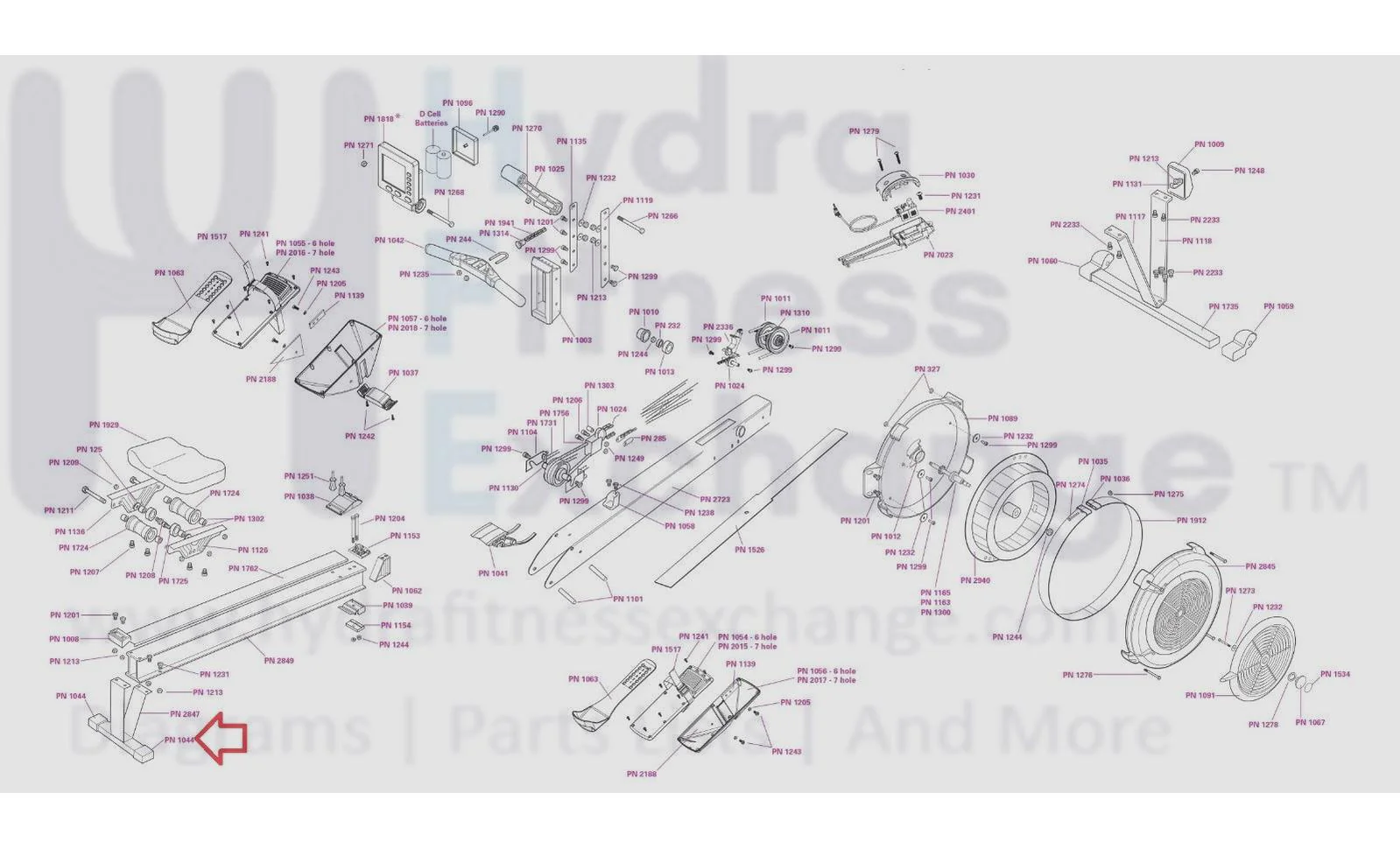 Concept II Rower Foot Cap RowErg Model E D C B A and Dynamic Indoor 1044 - Image 2