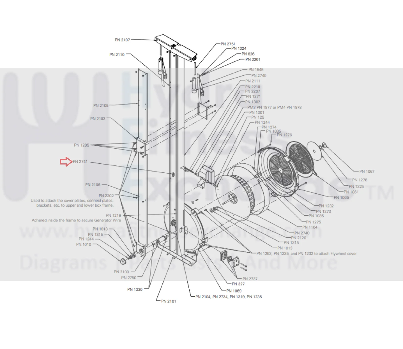 Concept II SkiErg Rower Traveling Pulley Assembly 2741 - Image 3