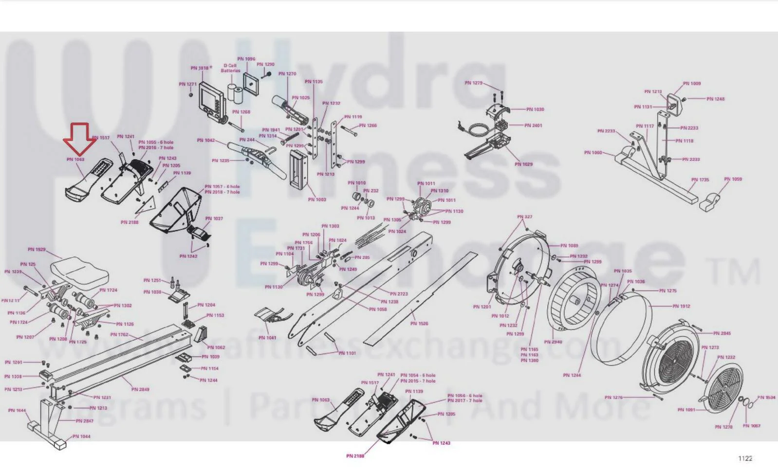 Concept ll Model D w PM5 Black E Indoor Rower Left Or Right Foot Pad 1063 - Image 2