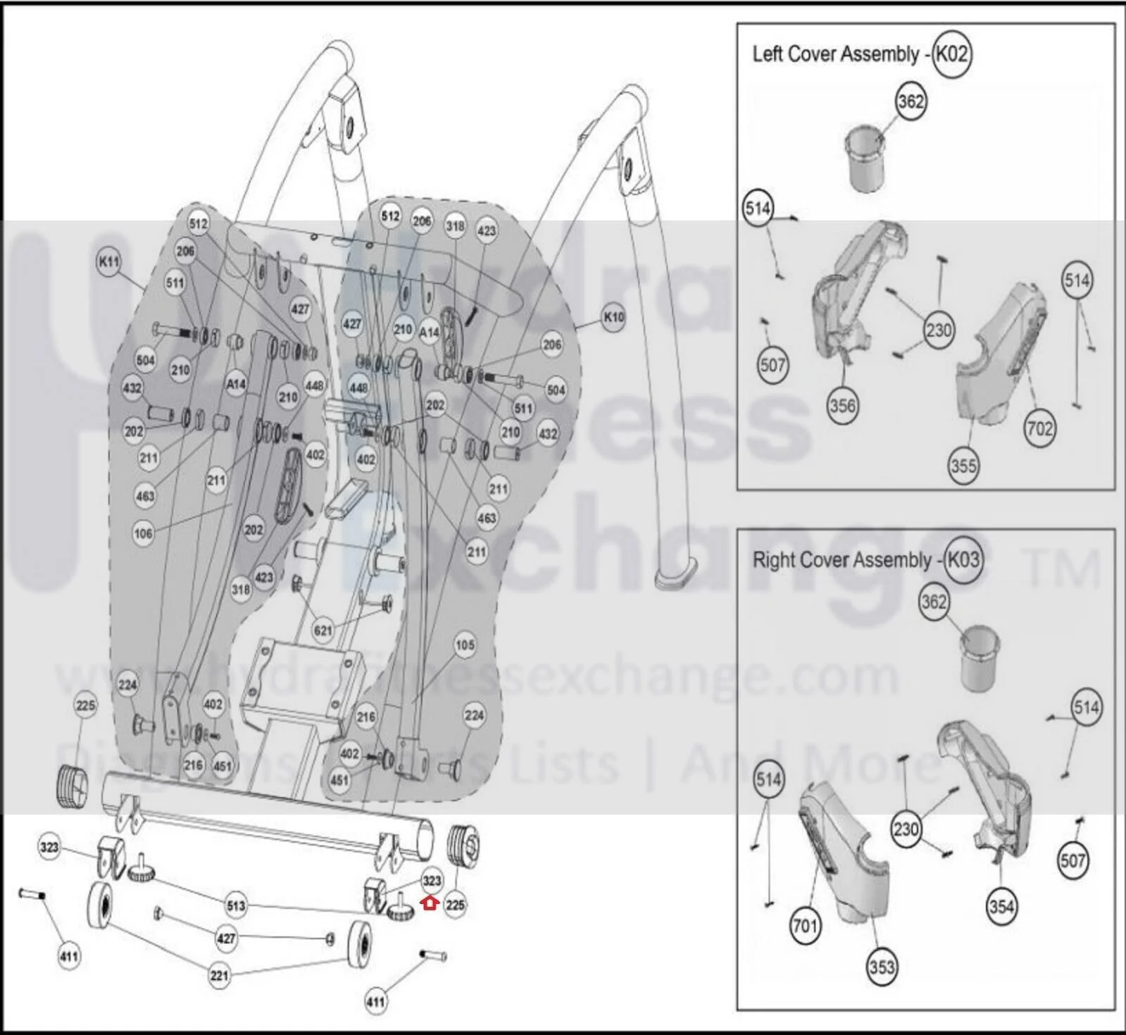 Cybex 360A  362A 350A Arc Trainer Elliptical Transport Wheel Bracket KAF-24011 - Image 2