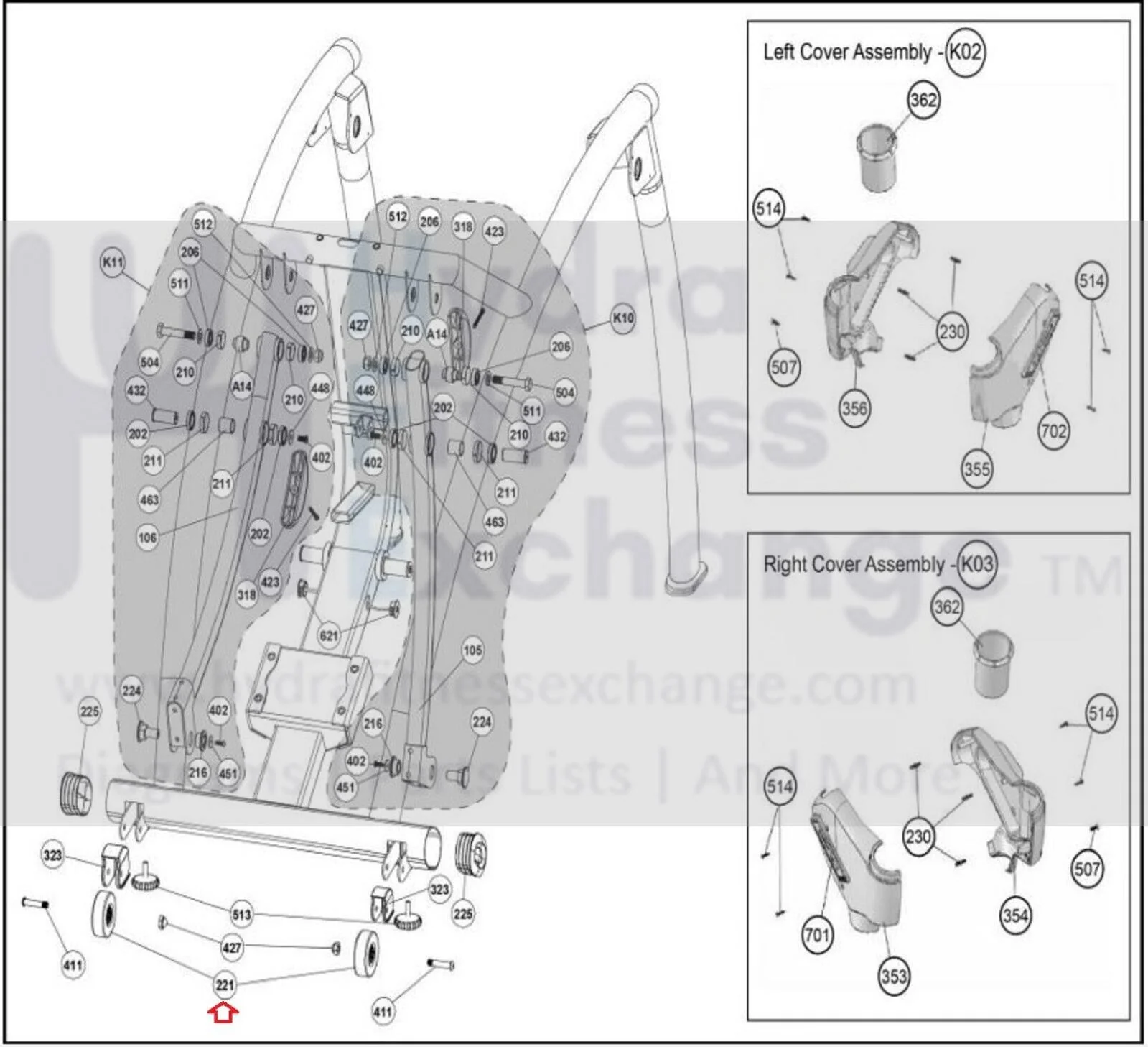 Cybex 360A  362A  Arc Trainer Elliptical Transport Wheel KCW-24009 - Image 2
