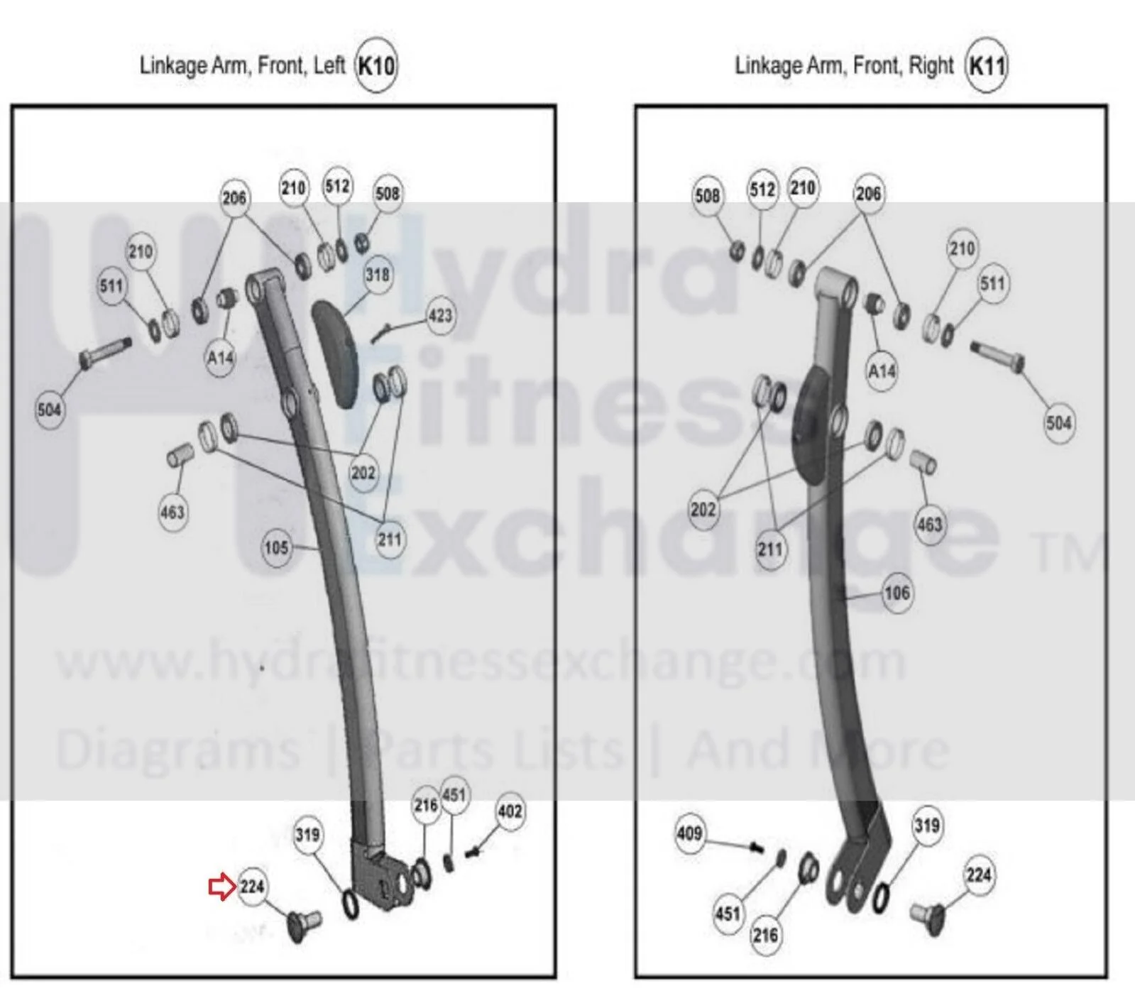 Cybex 360A 362A Elliptical Front Linkage Arm Pin KHP-20912 - Image 2
