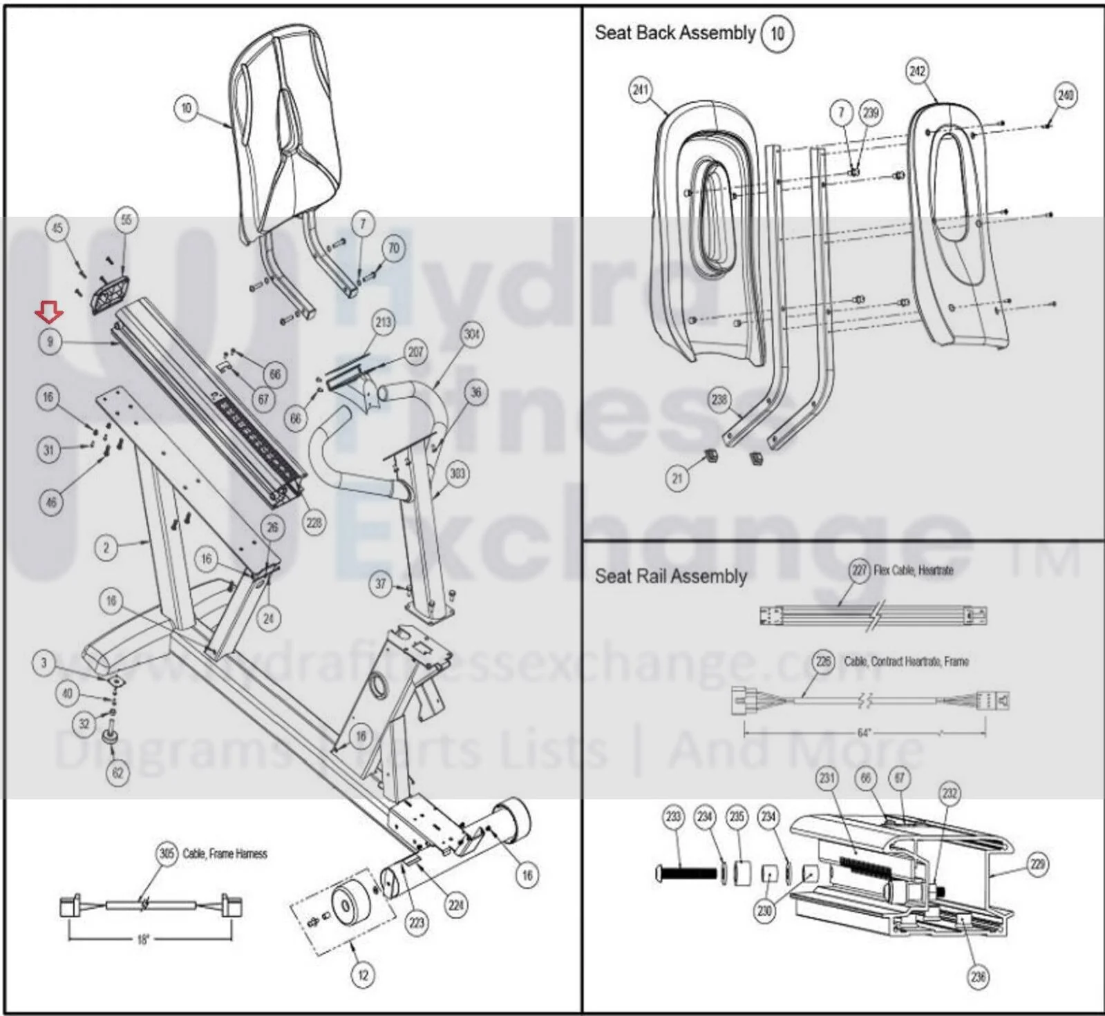 Cybex 625R 750R 770R525R Recumbent Bike Shuttle Rail Extrusion Assembly AX-21387 - Image 3