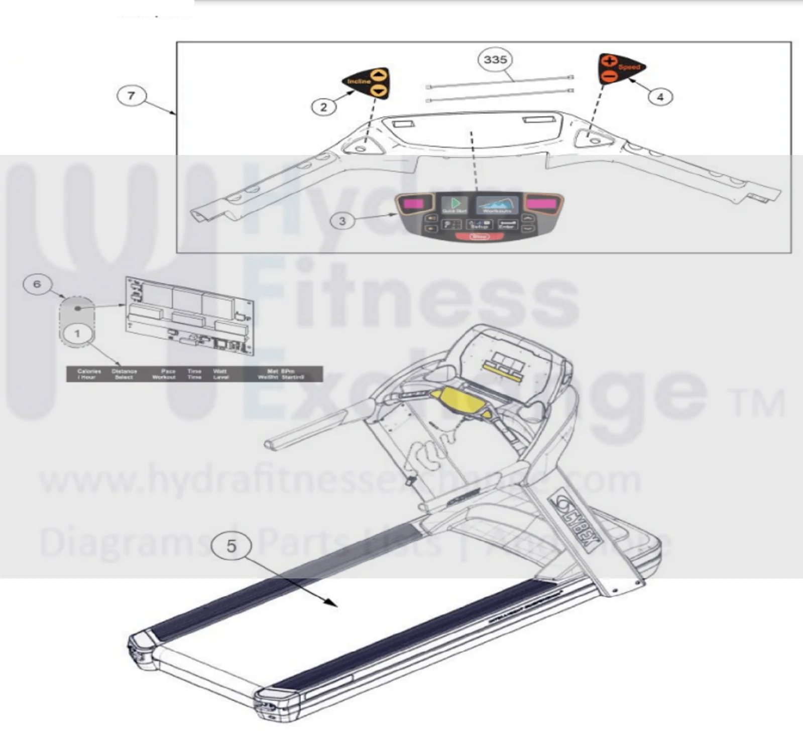 Cybex 625T Treadmill Upper PCA Board Set KAD-24861-4 - Image 2