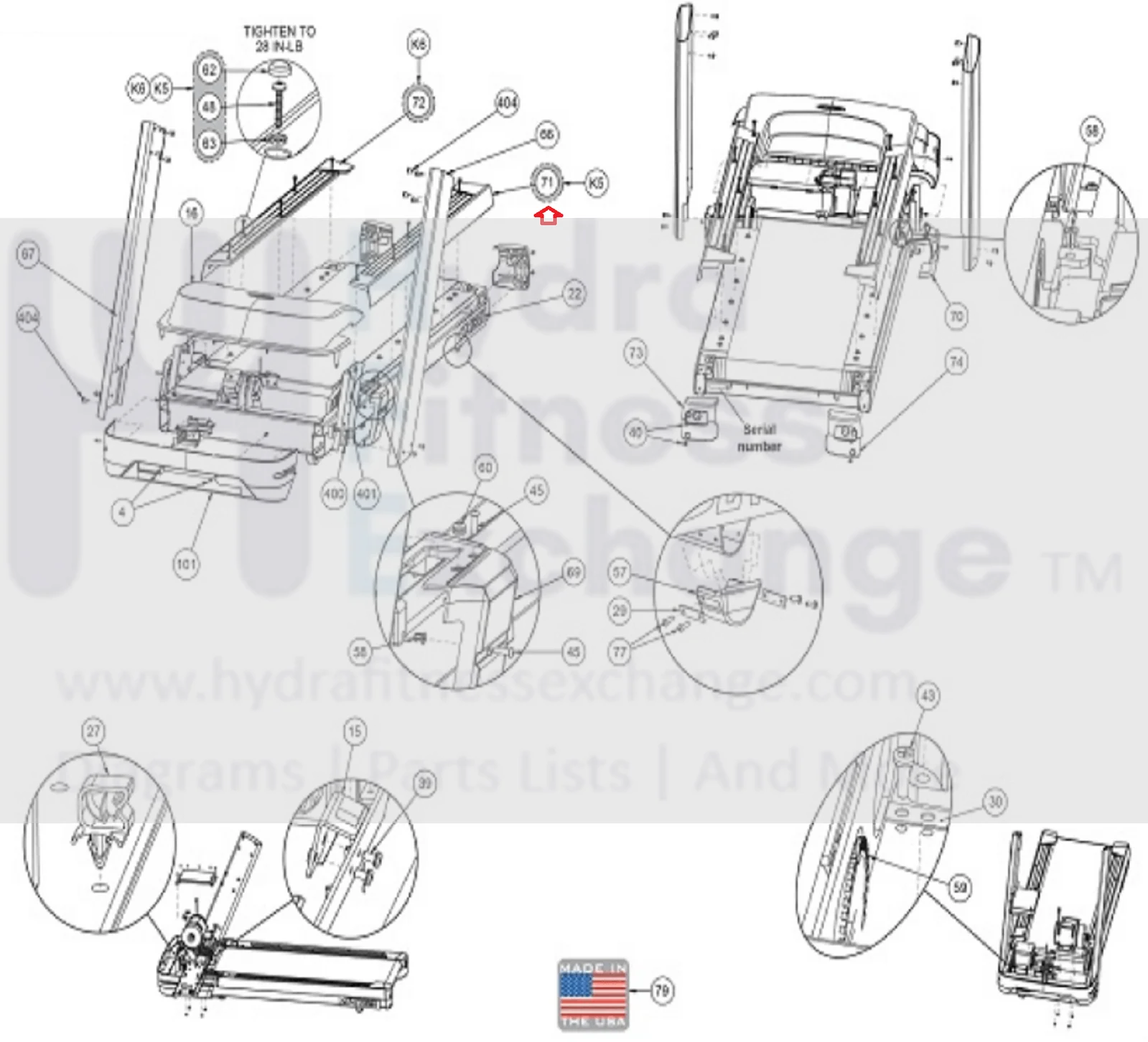 Cybex 770T 525T-LED-02-04-10-E3-02 -E3-02-03-04 Treadmill Left Top Step PL-23707 - Image 4