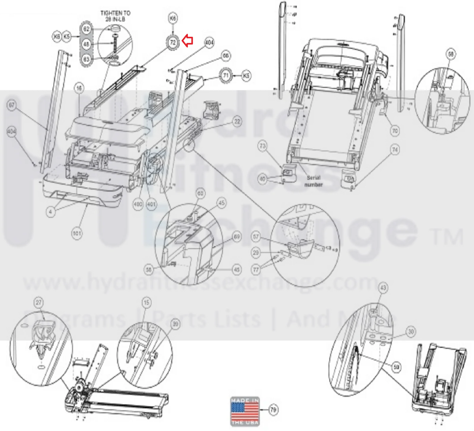Cybex 770T 525T-LED-02-04-10-E3-02-E3-02-03-04 Treadmill Right Top Step PL-23708 - Image 4