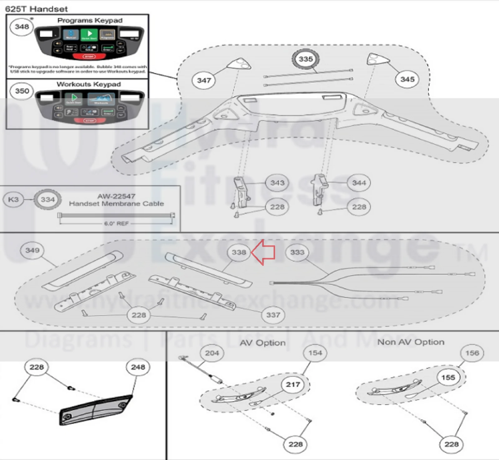 Cybex 770T 790T 625T 650T Treadmill Upper Insert W-Meta Grip Plate AX-21340 - Image 2