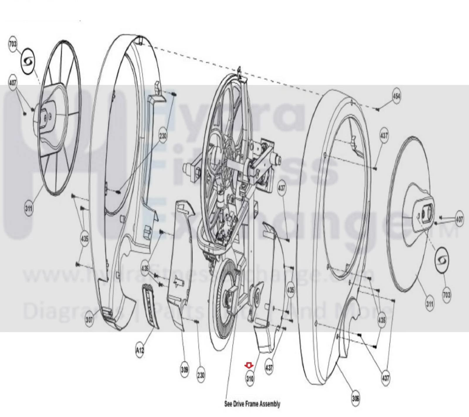 Cybex Arc Trainer 360A 362A Elliptical Right Rear Main Cover KPL-22034 - Image 4