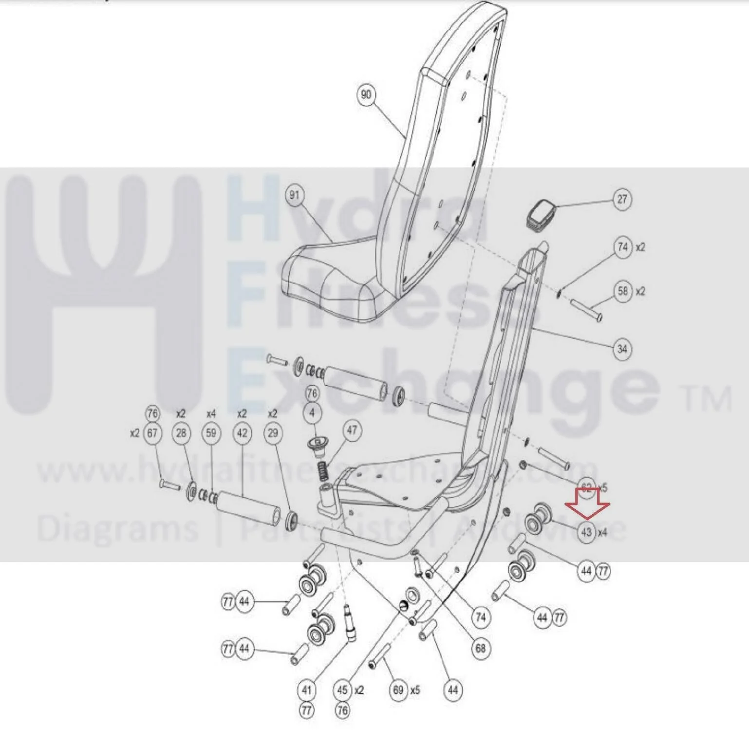 Cybex Eagle - 11120 VR2 - 4620 Strength System Roller 4620-318 - Image 2
