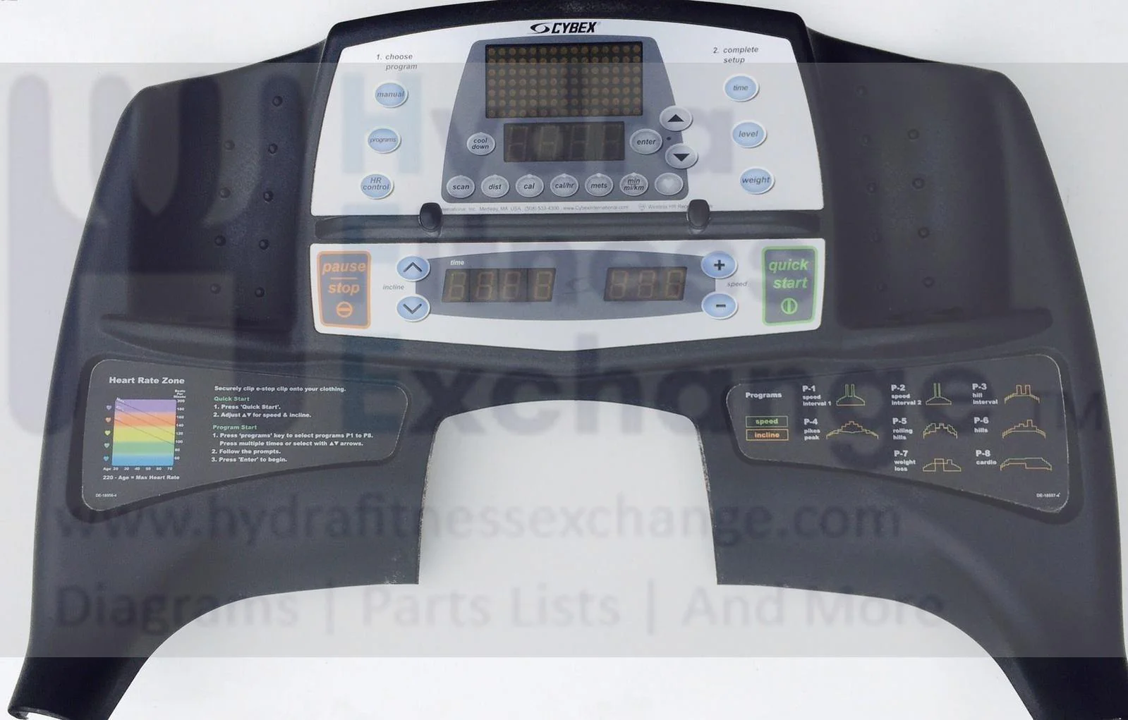 Cybex LCX - 425T Treadmill Display Console Panel 100300 or AD-21467-Q