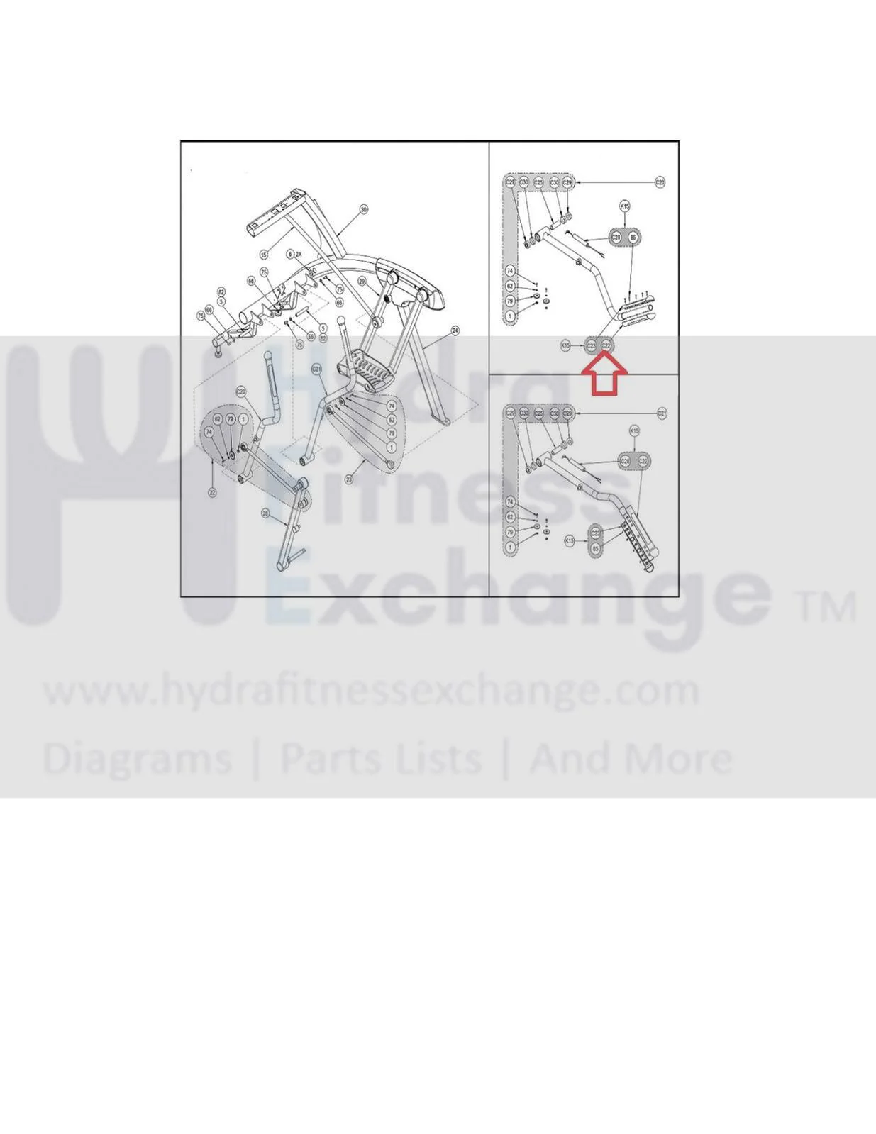 Cybex Life Fitness Elliptical Grip Housing With Metal Plate Front 425A-378 - Image 2