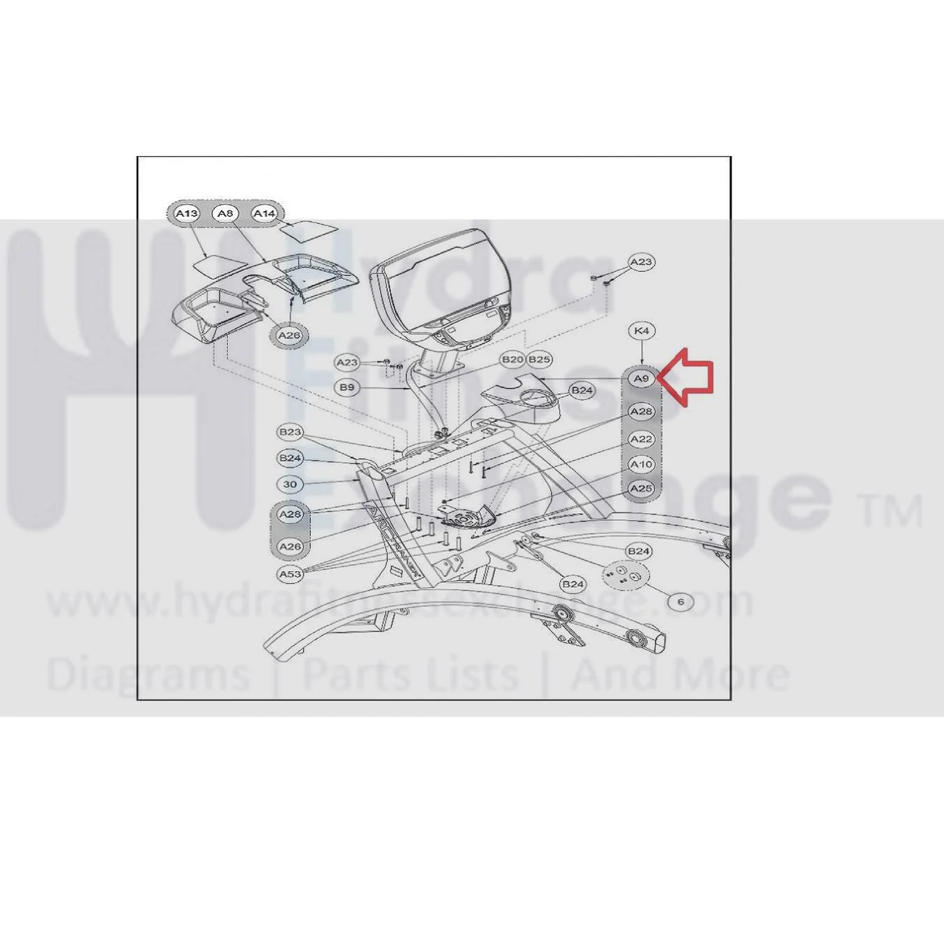 Cybex Life Fitness Elliptical Top Cup Holder 770A-317 & HT532512 - Image 2