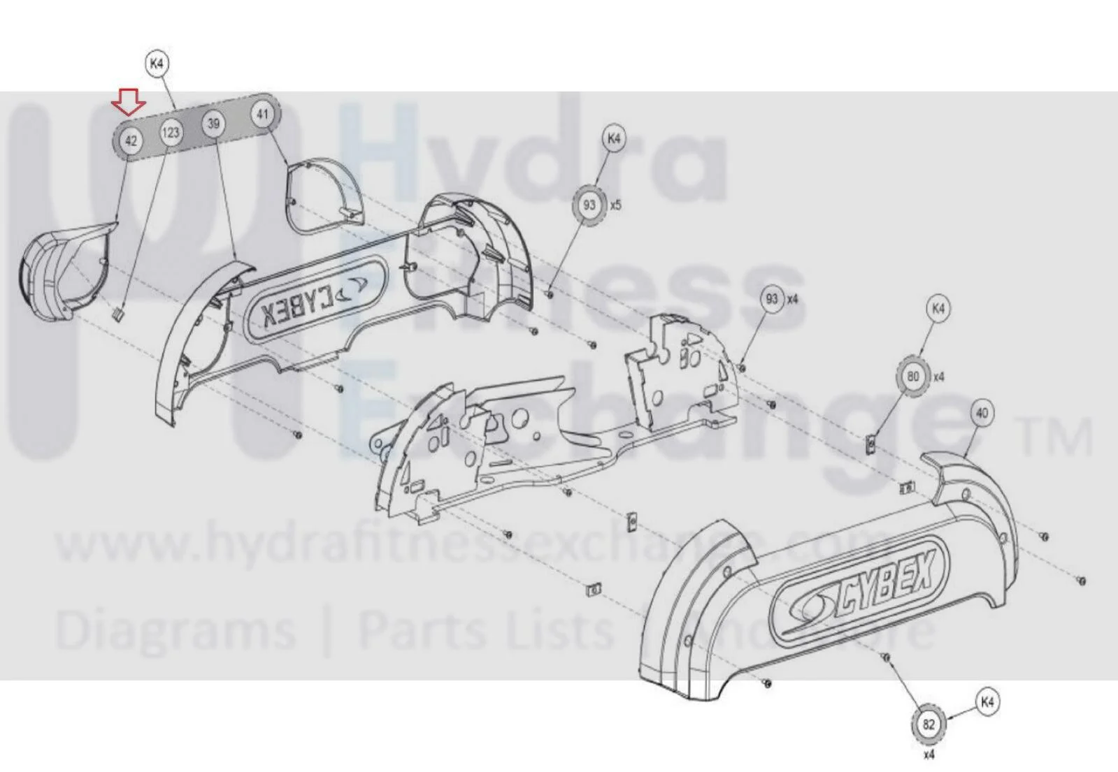 Cybex Prestige Strength System Right Hand Pulley Cover Assembly 21000-459 - Image 2