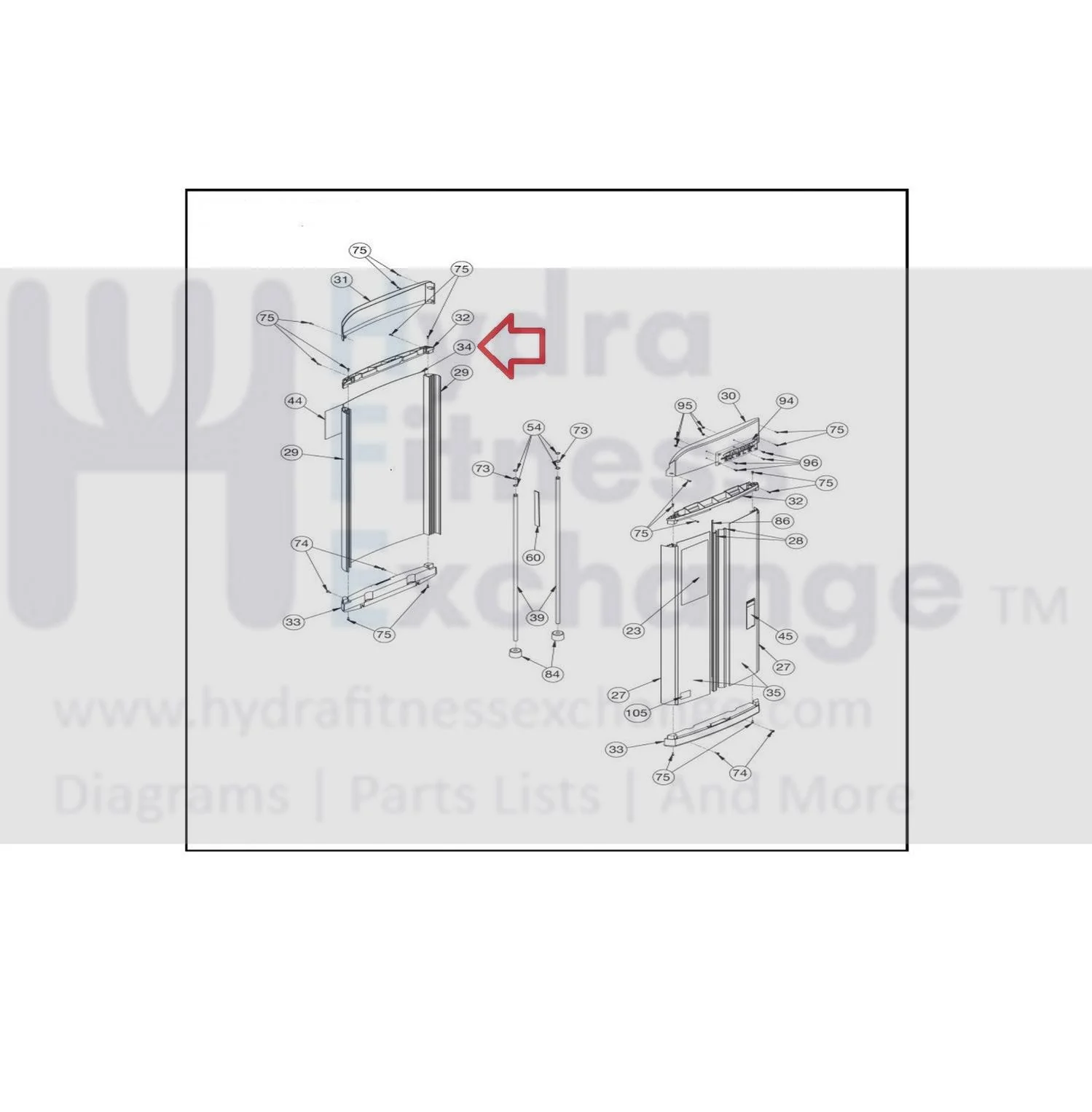 Cybex Strength System Back Panel Shroud 11040-760 - Image 2