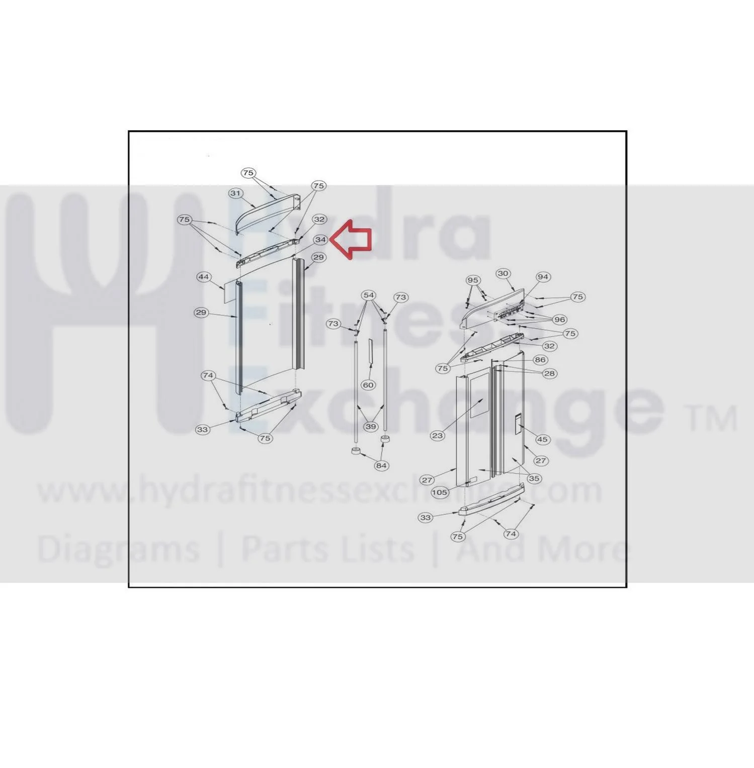 Cybex Strength System Back Panel Shroud 11040-760 - Image 2