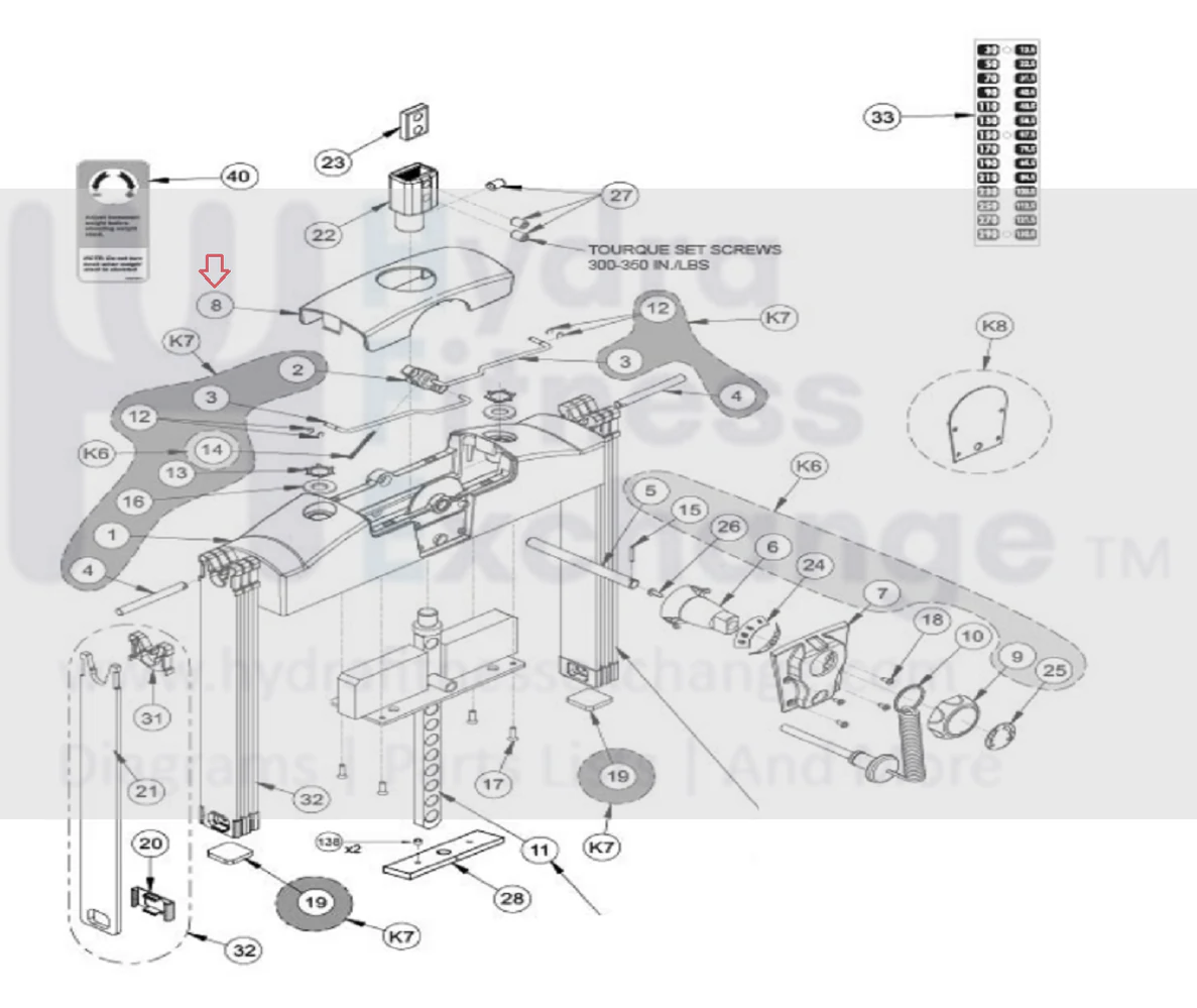 Cybex Strength System Cover Top Weight 11040-416 - Image 3