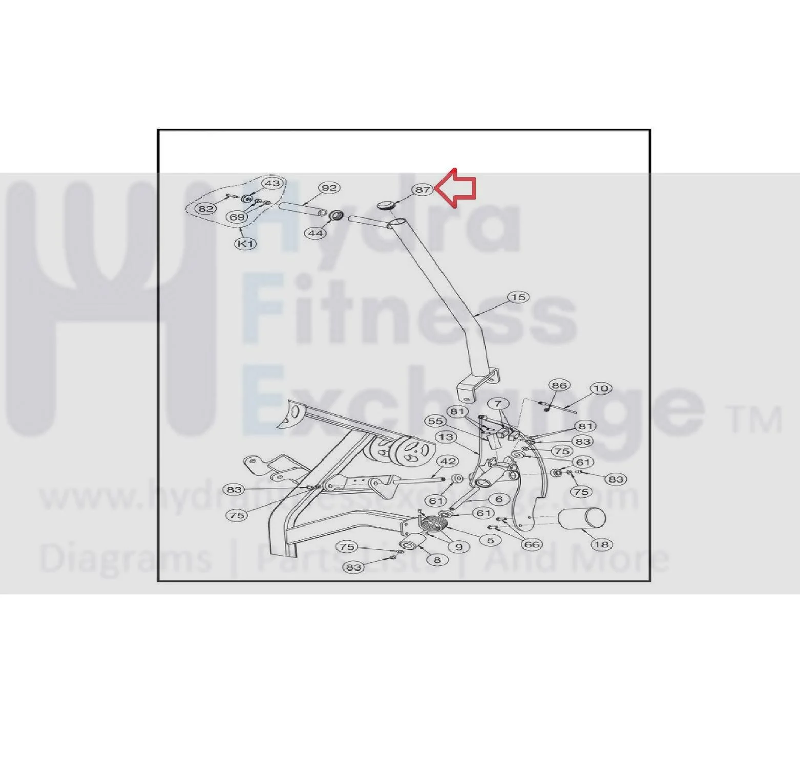 Cybex Strength System Plastic insert PP080226 - Image 2