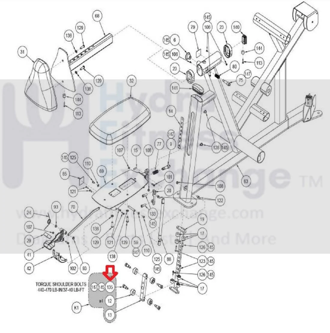 Cybex Strength System Screw Bolt .500x.75.375-16 JD383315 - Image 2