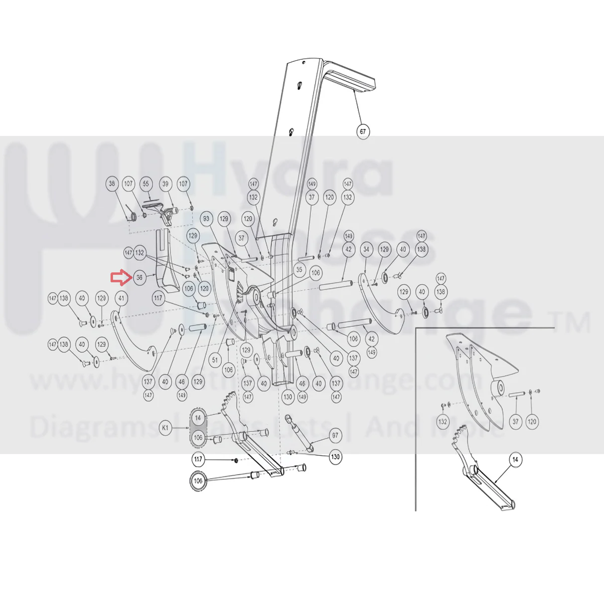 Cybex Strength System Seat Front Cover 20000-657 - Image 2