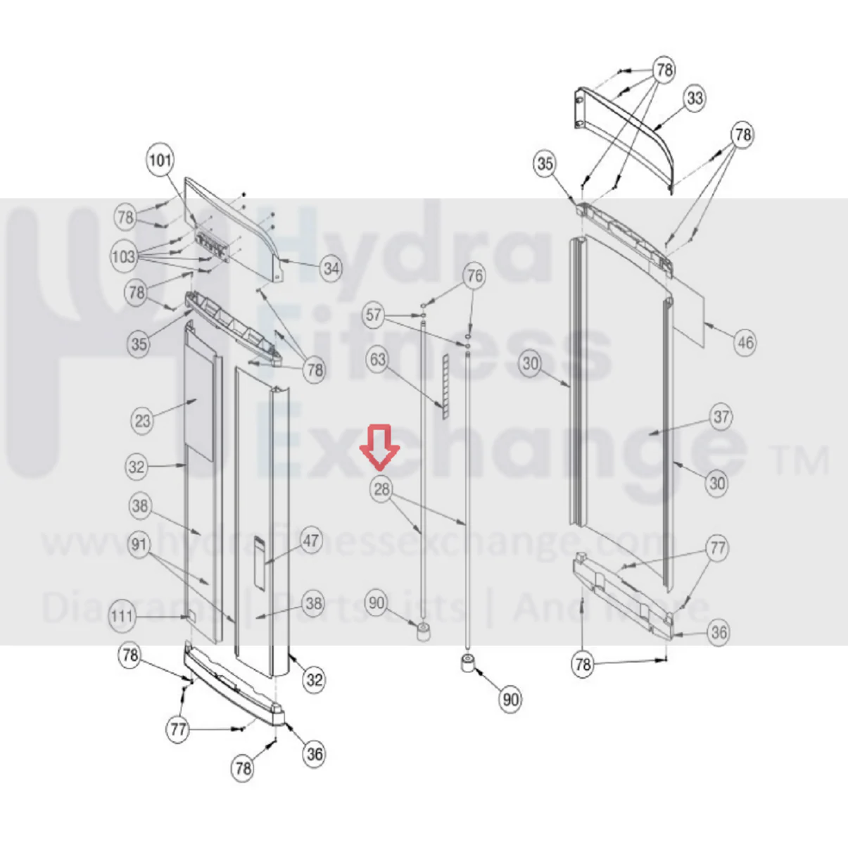 Cybex Strength System Weight Stack Guide Rod .625 x 47. 5" 11040-401 - Image 3