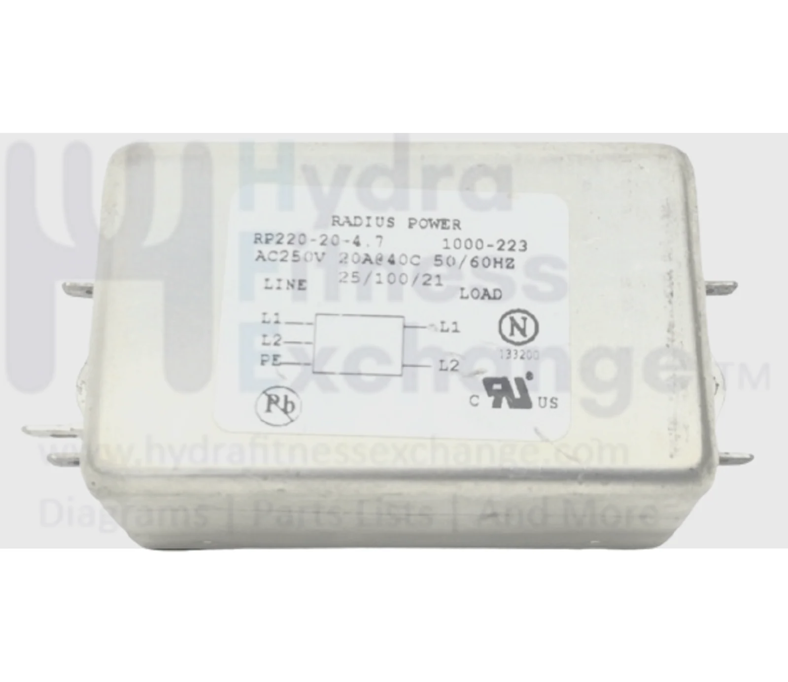Cybex Treadmill Power Supply EMI Line Input Filter MFR-RP220-20-4.7 EC-15783