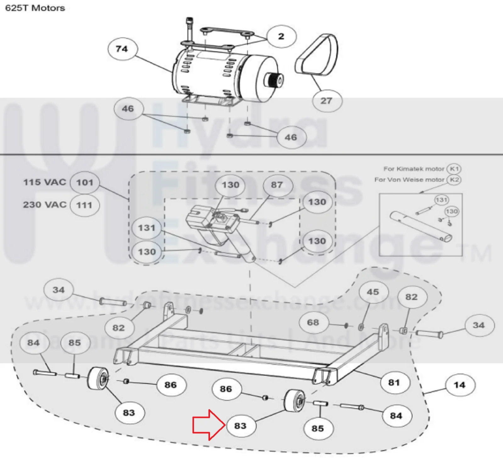 Cybex Treadmill Transport Wheel CW-22240 - Image 2