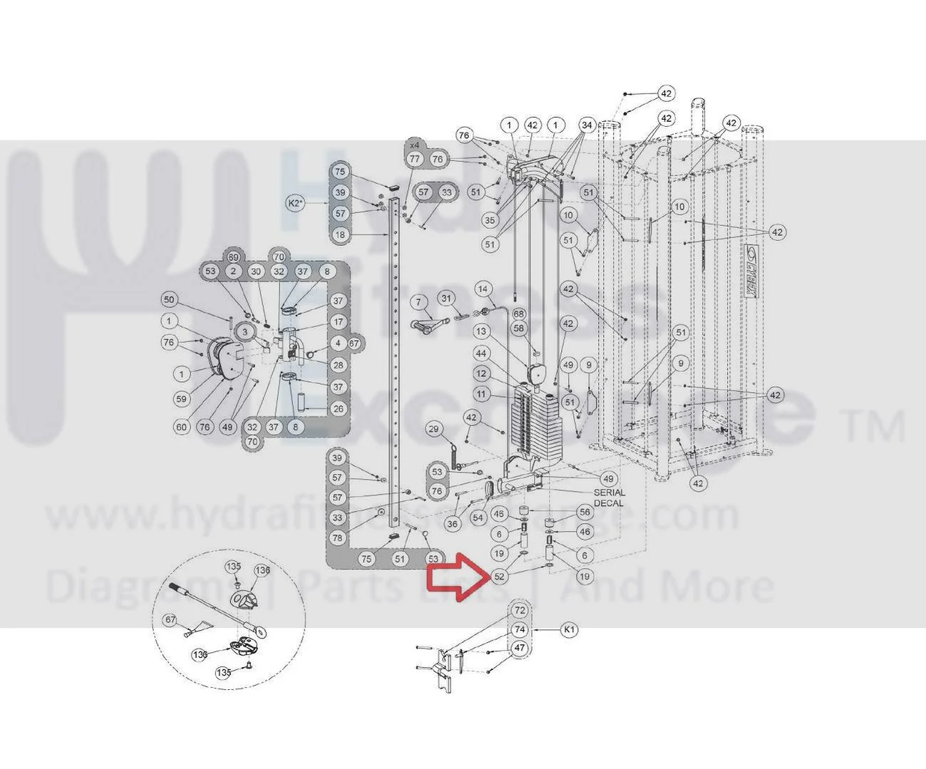 Cybex VR3 Back Extension Strength System Washer 1.19 ID x 1.75 OD x .12 JS497600 - Image 2