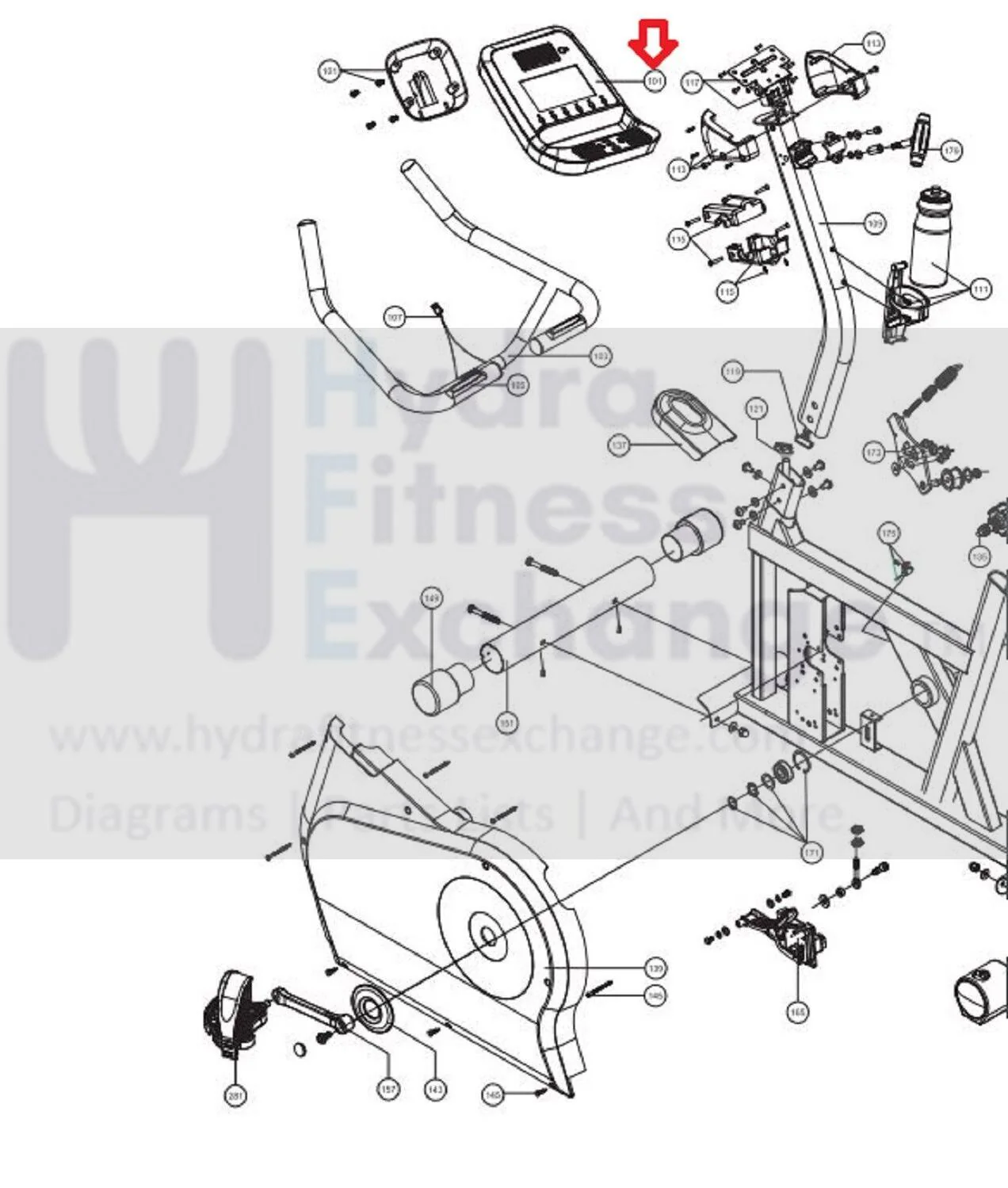 Diamondback 500SR Recumbent Bike Display Console Assembly 22-50-101 - Image 3