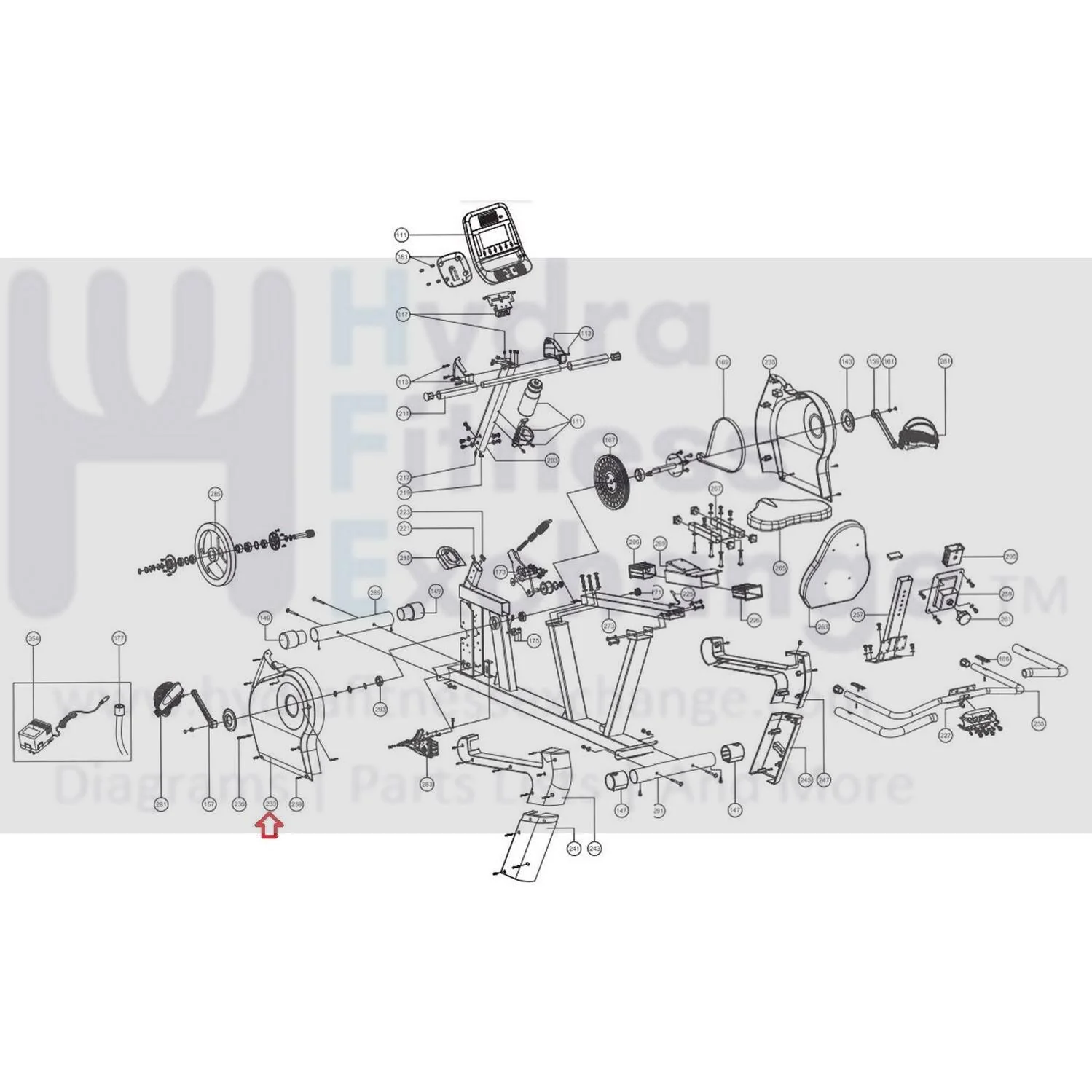 Diamondback 500SR Recumbent Bike Left Front Shroud Cover 22-50-233 - Image 3