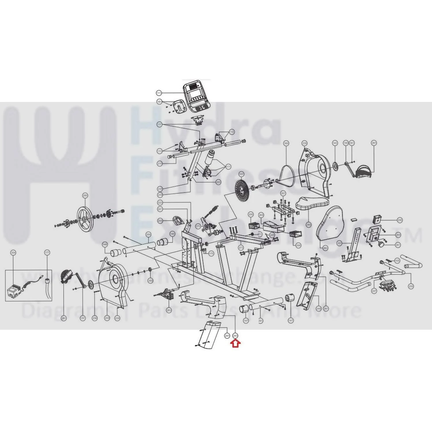 Diamondback 500SR Recumbent Bike Left Rail Cover Carriage Extrusion 22-50-243 - Image 3