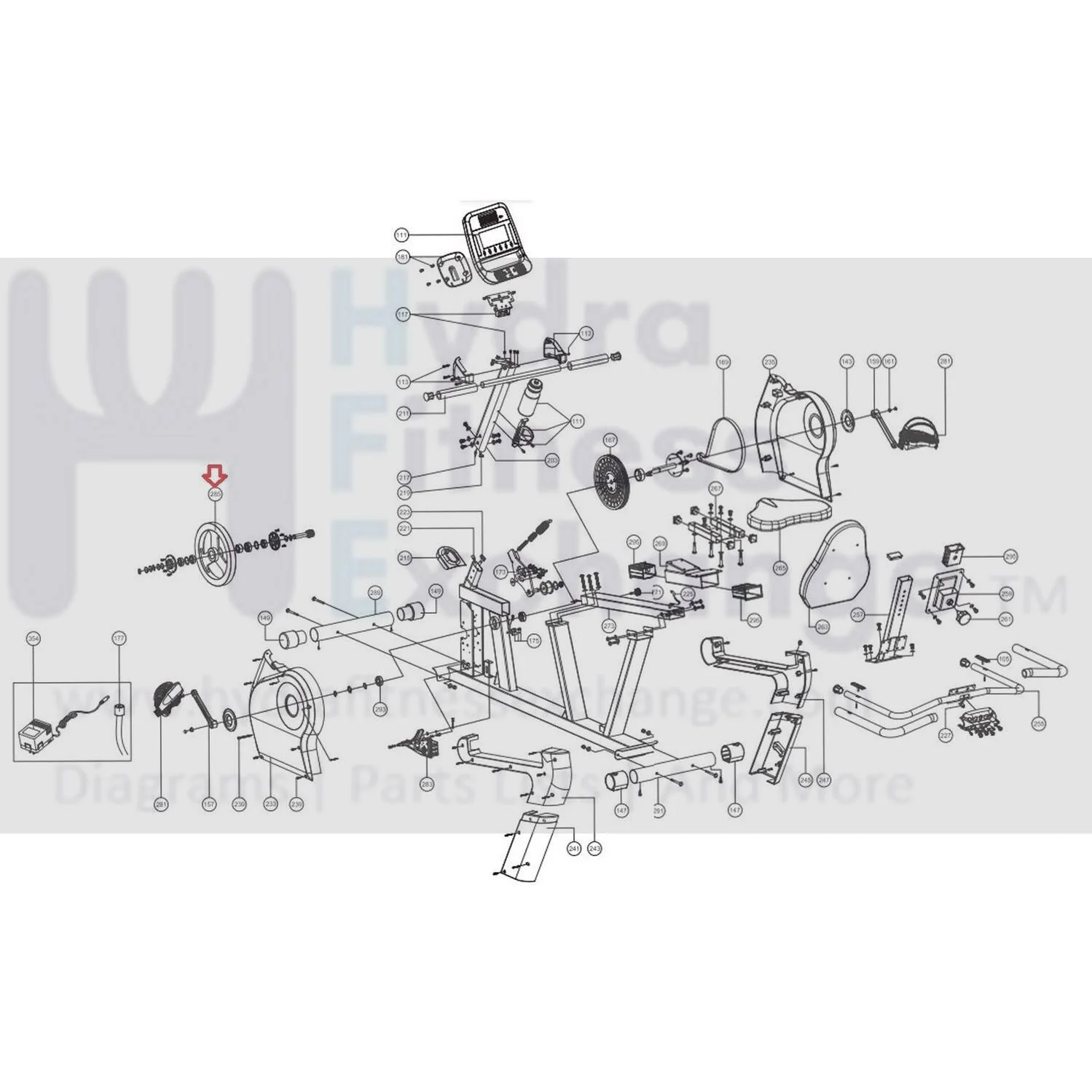 Diamondback 500SR Recumbent Bike Main Flywheel Pulley Metal 22-50-285 - Image 2