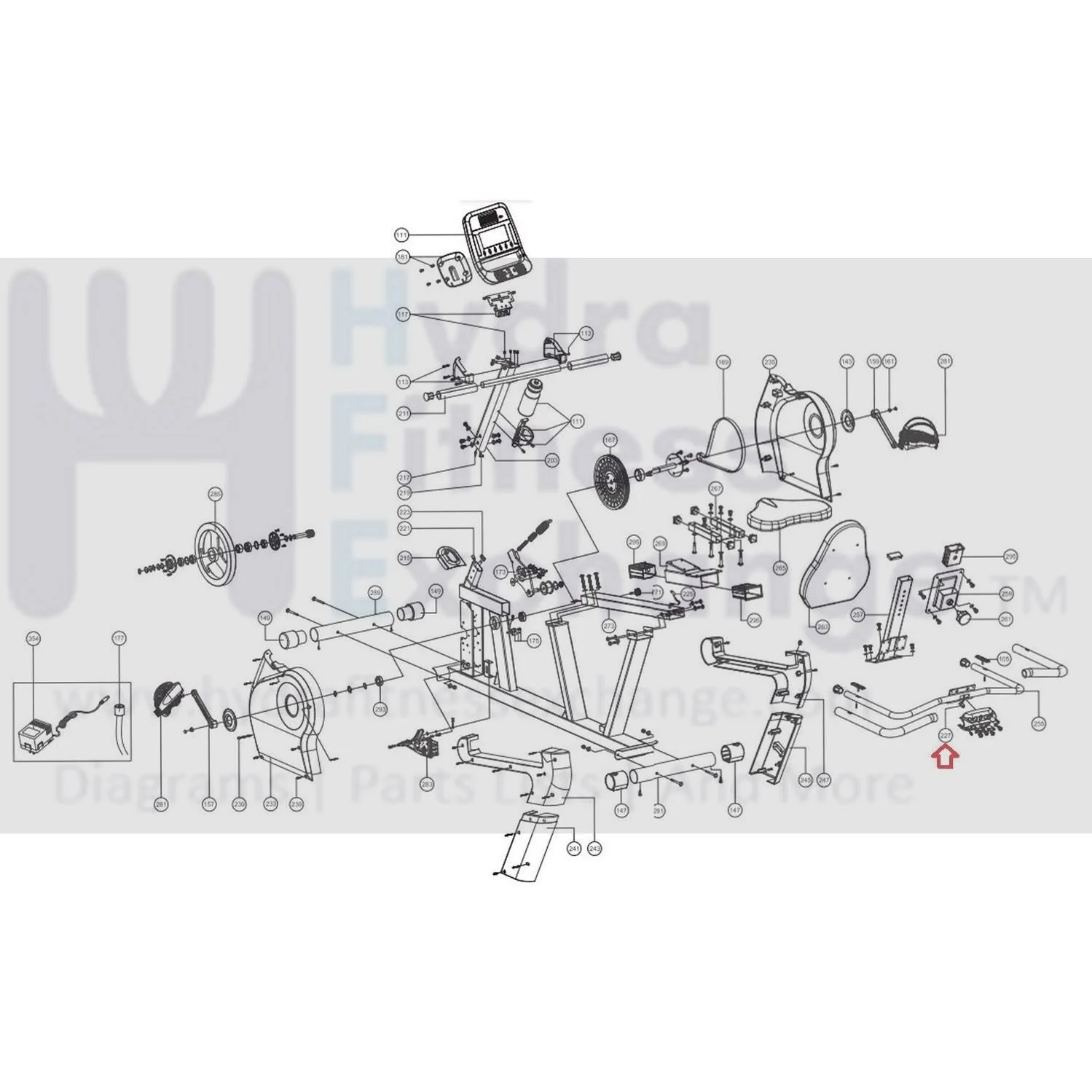 Diamondback R8 500SR Recumbent Bike Pulse Wire with Handlebar Cover 22-50-227 - Image 2