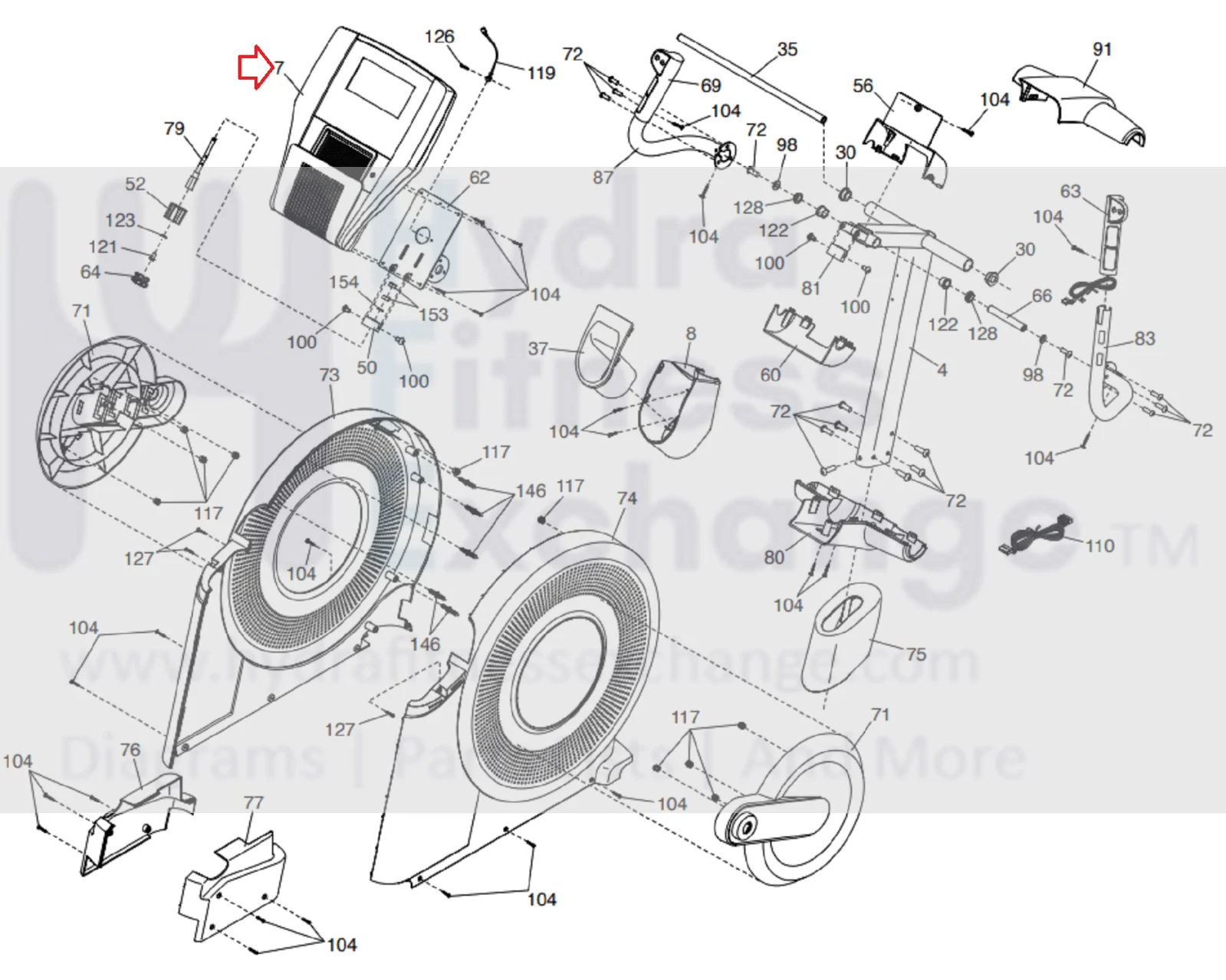 Epic A30E Elliptical Display Console Assembly MFR-ELEP19912 & 326639 - Image 2
