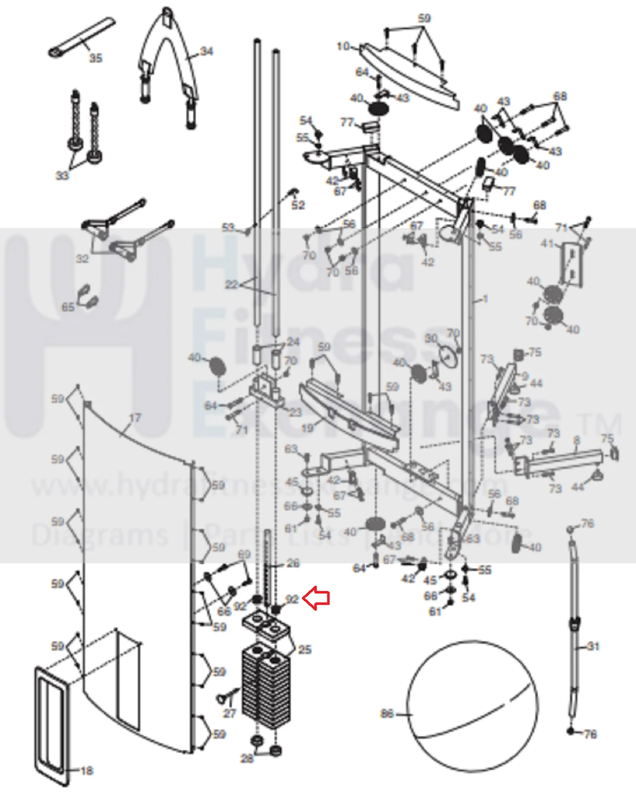 Epic FreeMotion HealthRider Image Strength System Weight Stack Bushing 109976 - Image 2