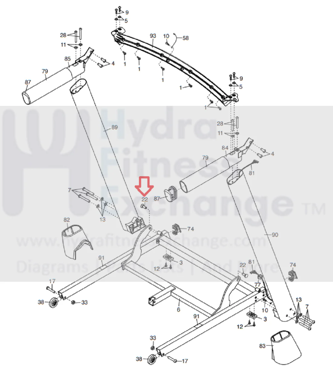 Epic FreeMotion HealthRider NordicTrack Treadmill Screw 3/8"-16X1" 351833 - Image 2