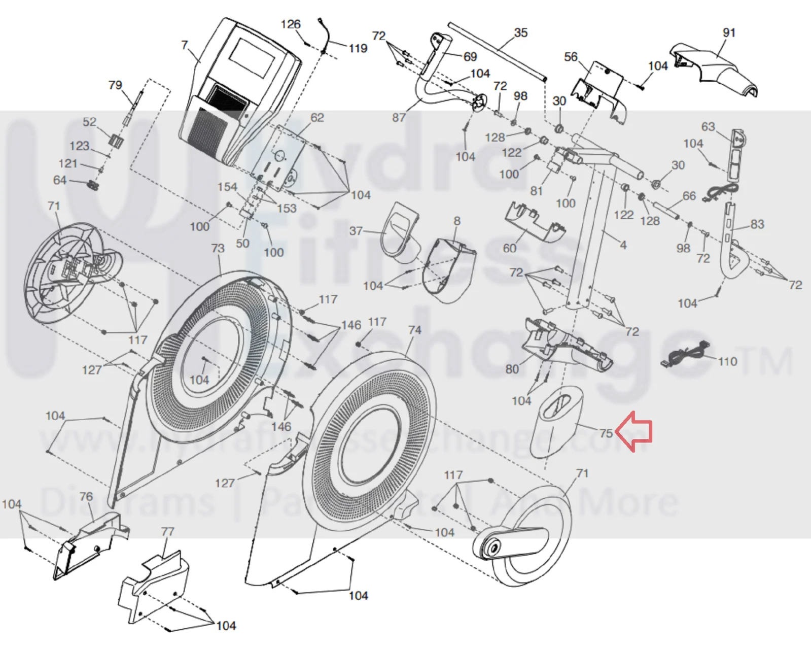 Epic FreeMotion NordicTrack Elliptical Console Mast Shield Cover 328167 & 325811 - Image 2