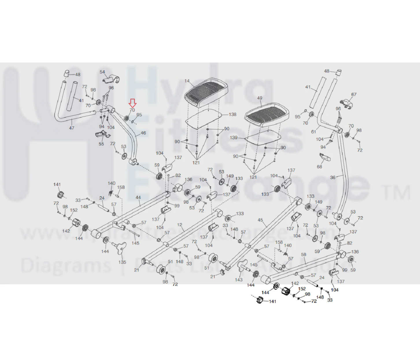 Epic FreeMotion NordicTrack Proform Elliptical Upper Body Leg Bushing 306646 - Image 3