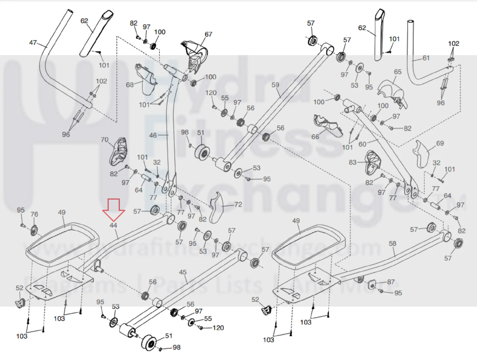 Epic Nordictrack Proform Elliptical Left Foot Pedal Arm 316813 - Image 2