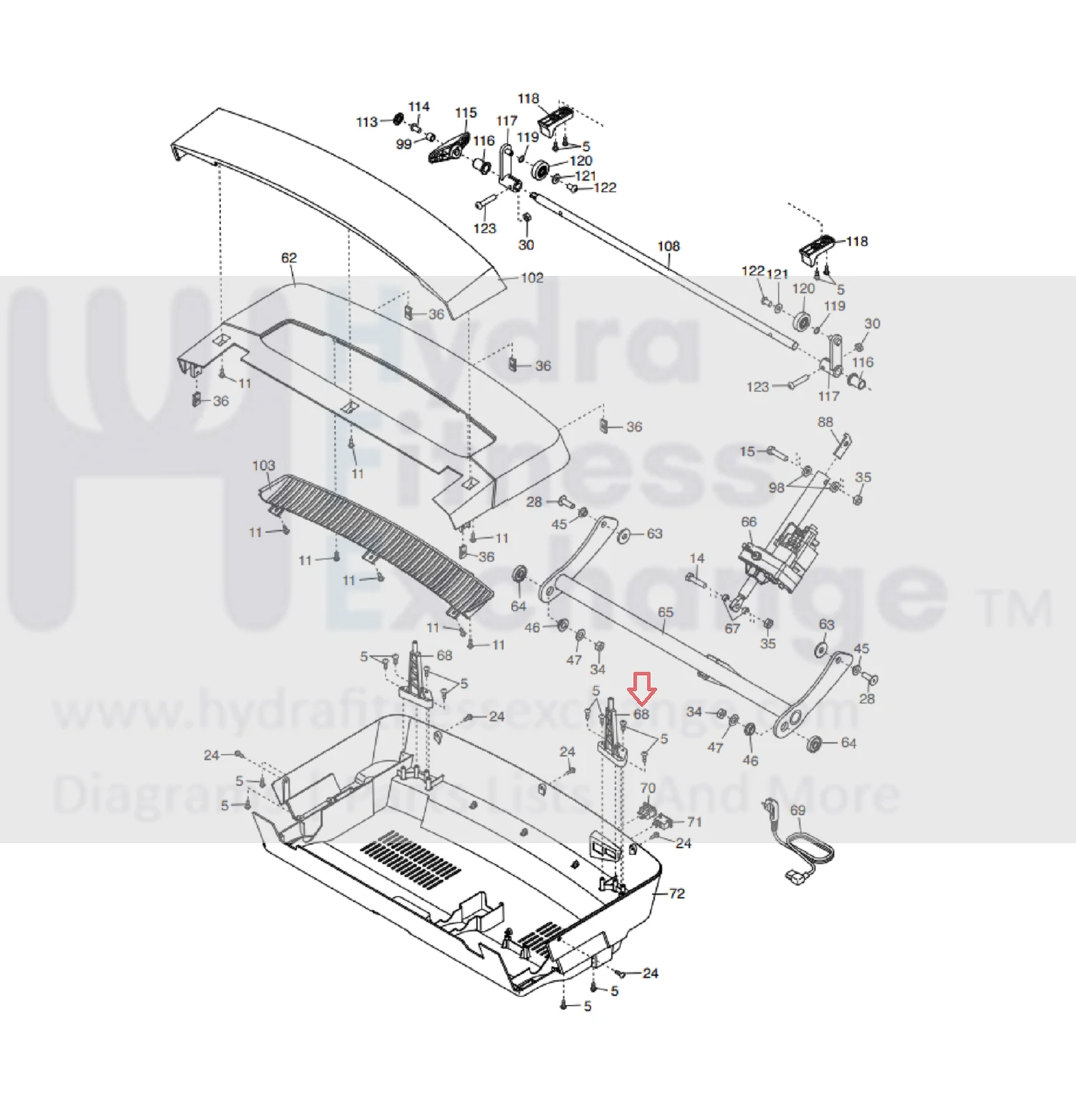 Epic Nordictrack ProForm Reebok Treadmill Black Motor Cover Bracket 265134 - Image 2