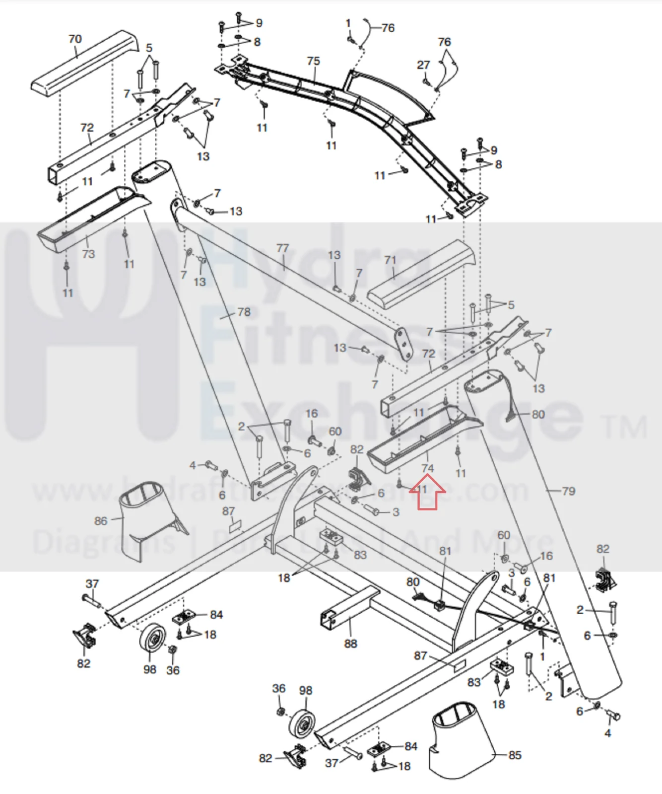 Epic NordicTrack Proform Treadmill Right Handrail Bottom Cover 393393 - Image 2