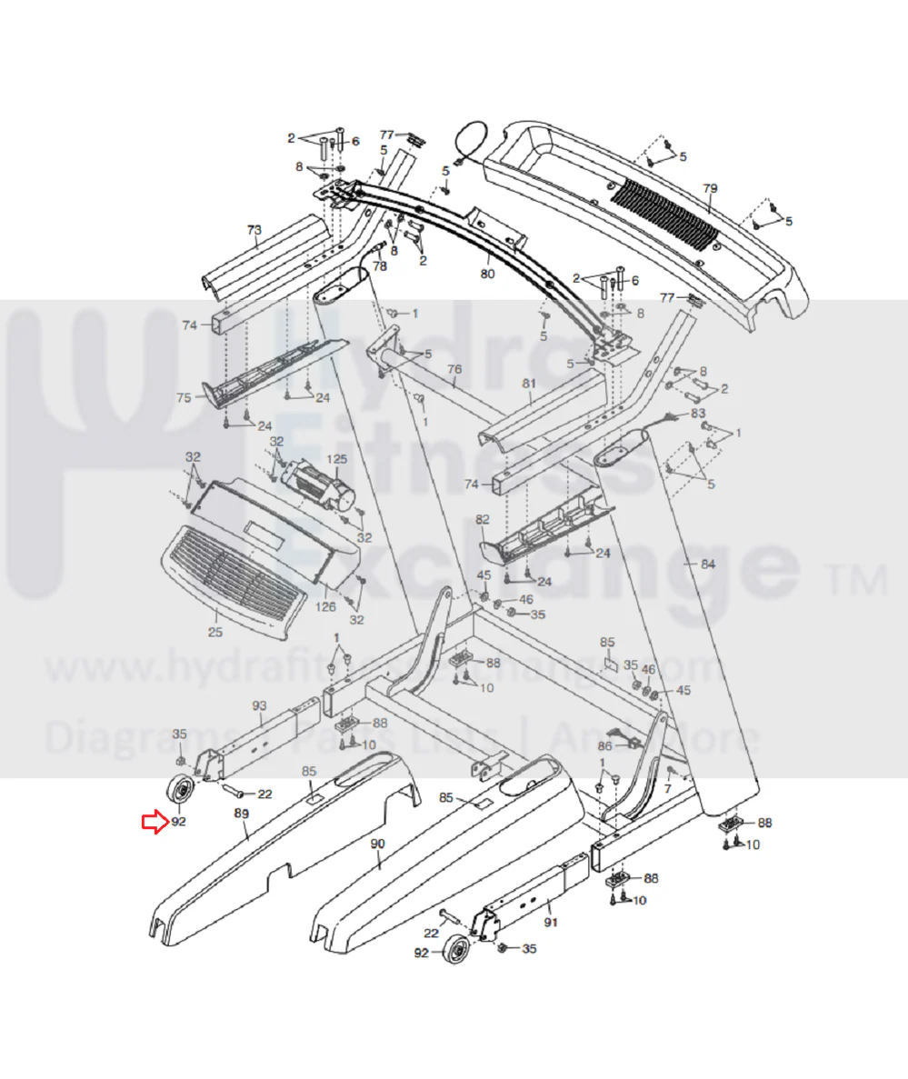 Epic NordicTrack ProForm Weslo Weider Treadmill Transport Roller Wheel 139090 - Image 2