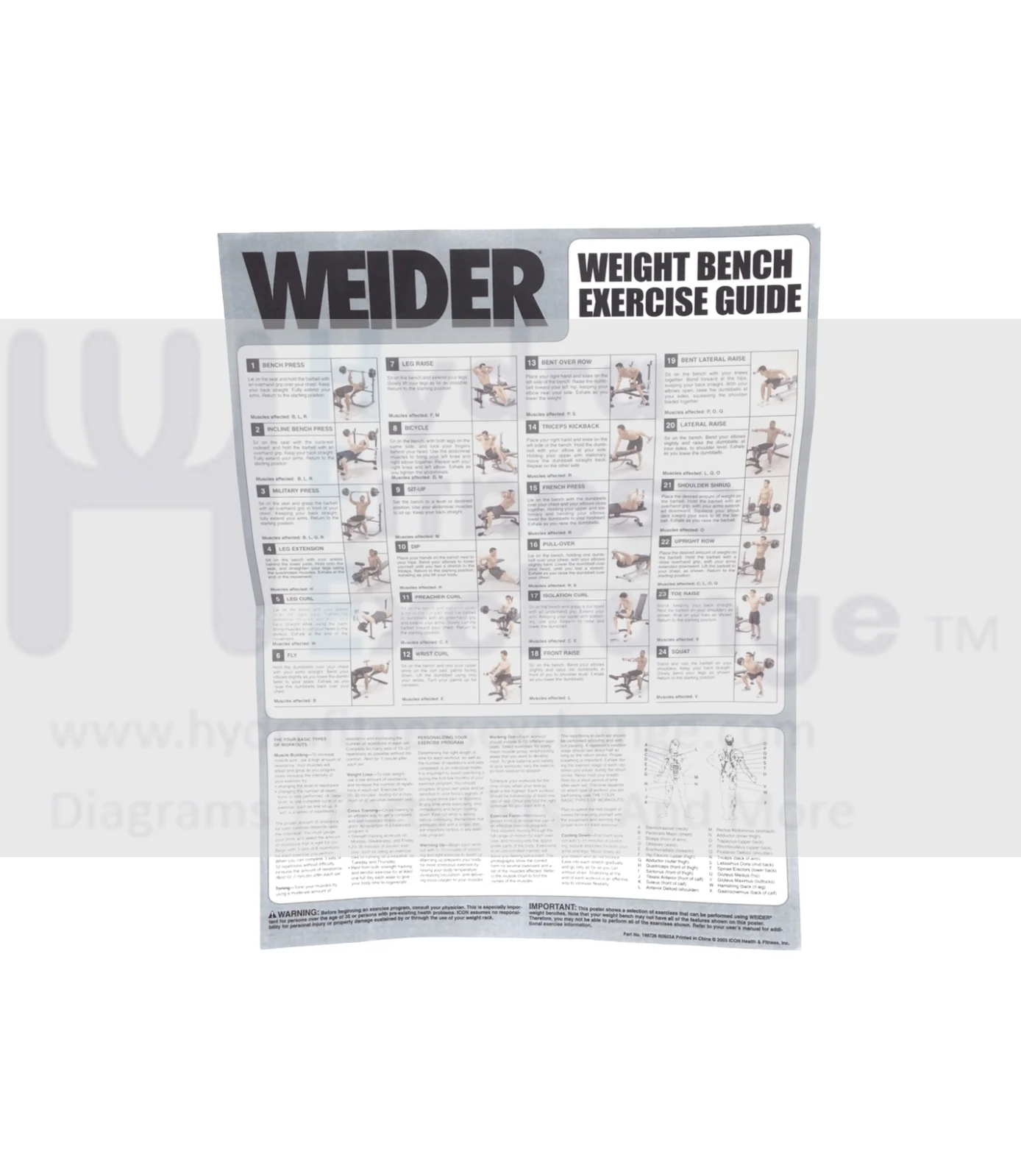 Epic Wei-der Strength System Exercise Guide Manual 199726