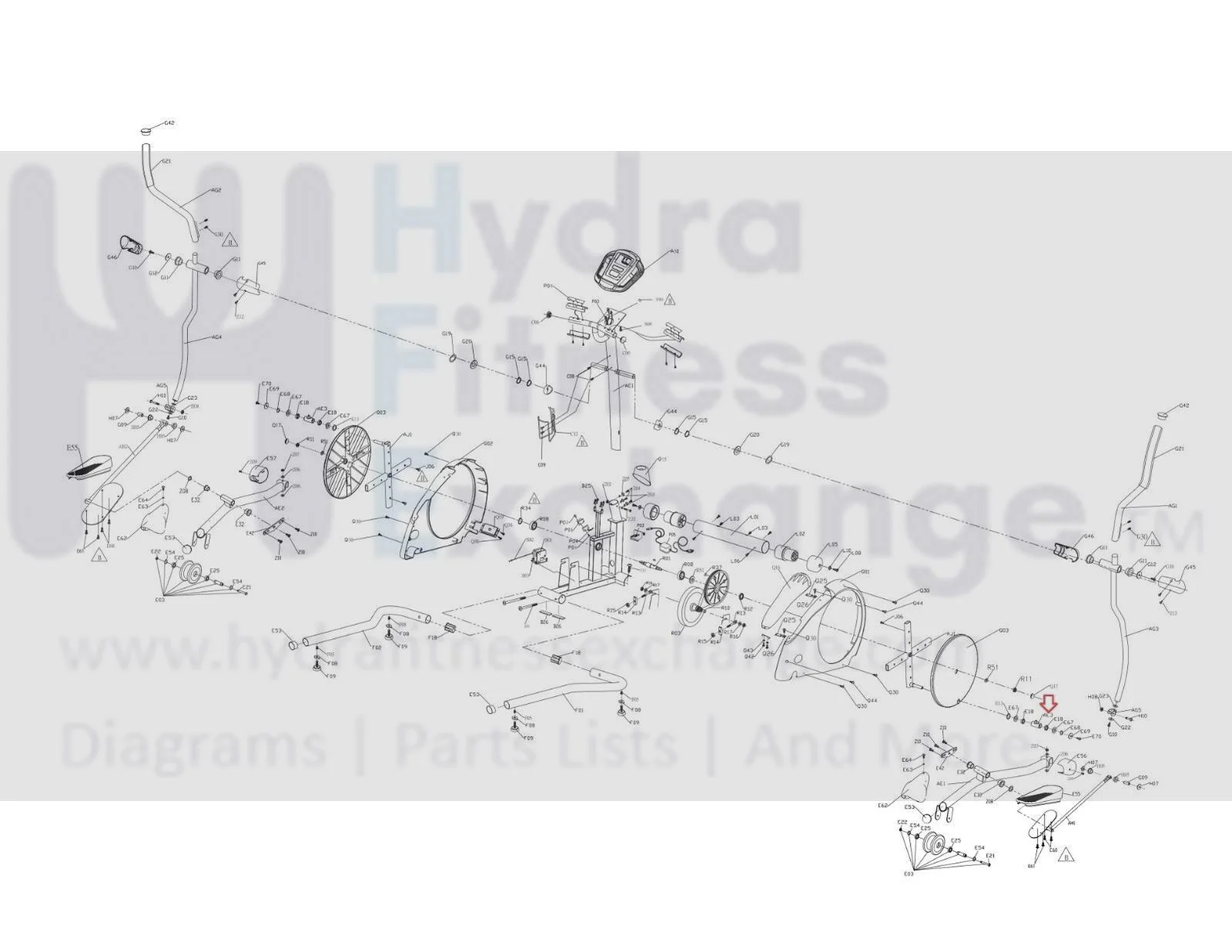 Fitnessgear EP162 EP175 EP163 Elliptical Pivot Tube Set 1000091165 - Image 2