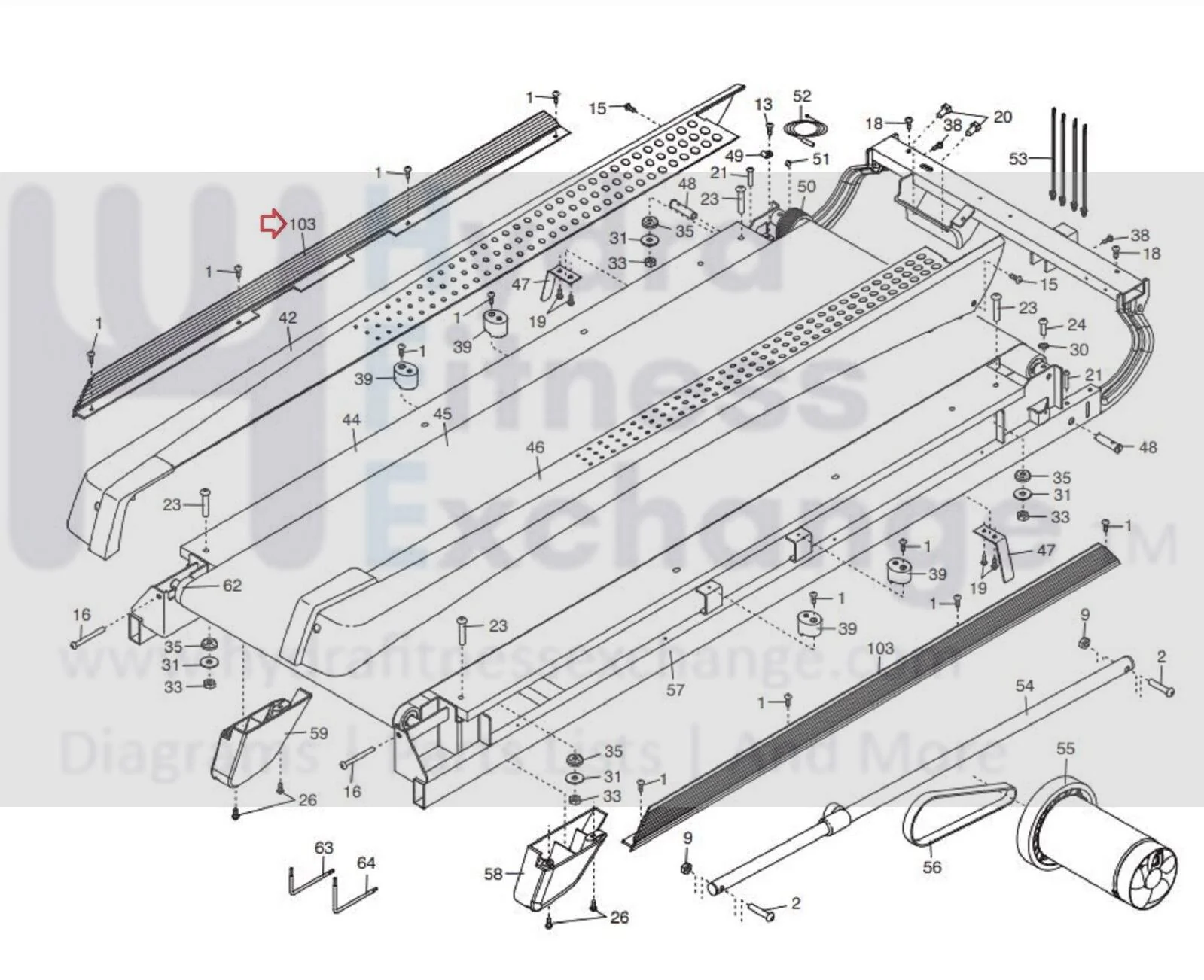 FreeMotion 730 Treadmill Left Side Rail Cover 323459 - Image 2