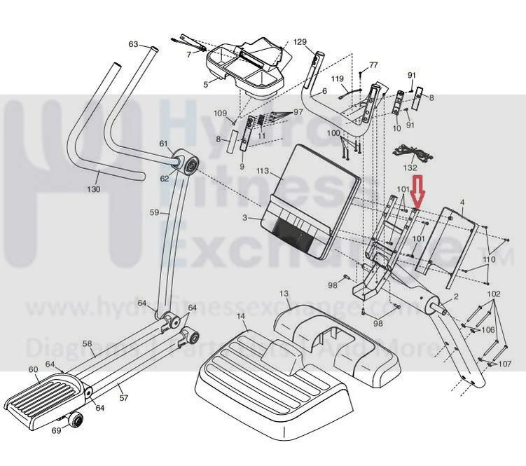 FreeMotion e11.6 Elliptical Display Console Screen Frame Mount Wire Harness - Image 2