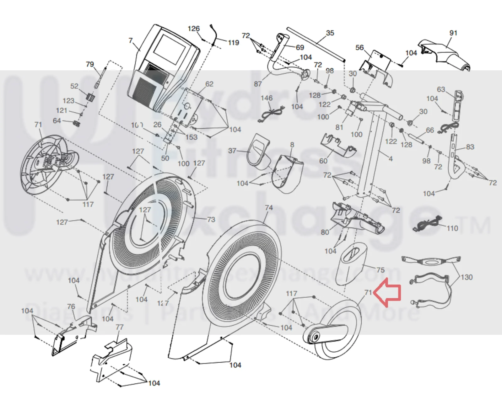 Freemotion e6.4 e6.7 Elliptical Crank Arm Cover 325432 - Image 3