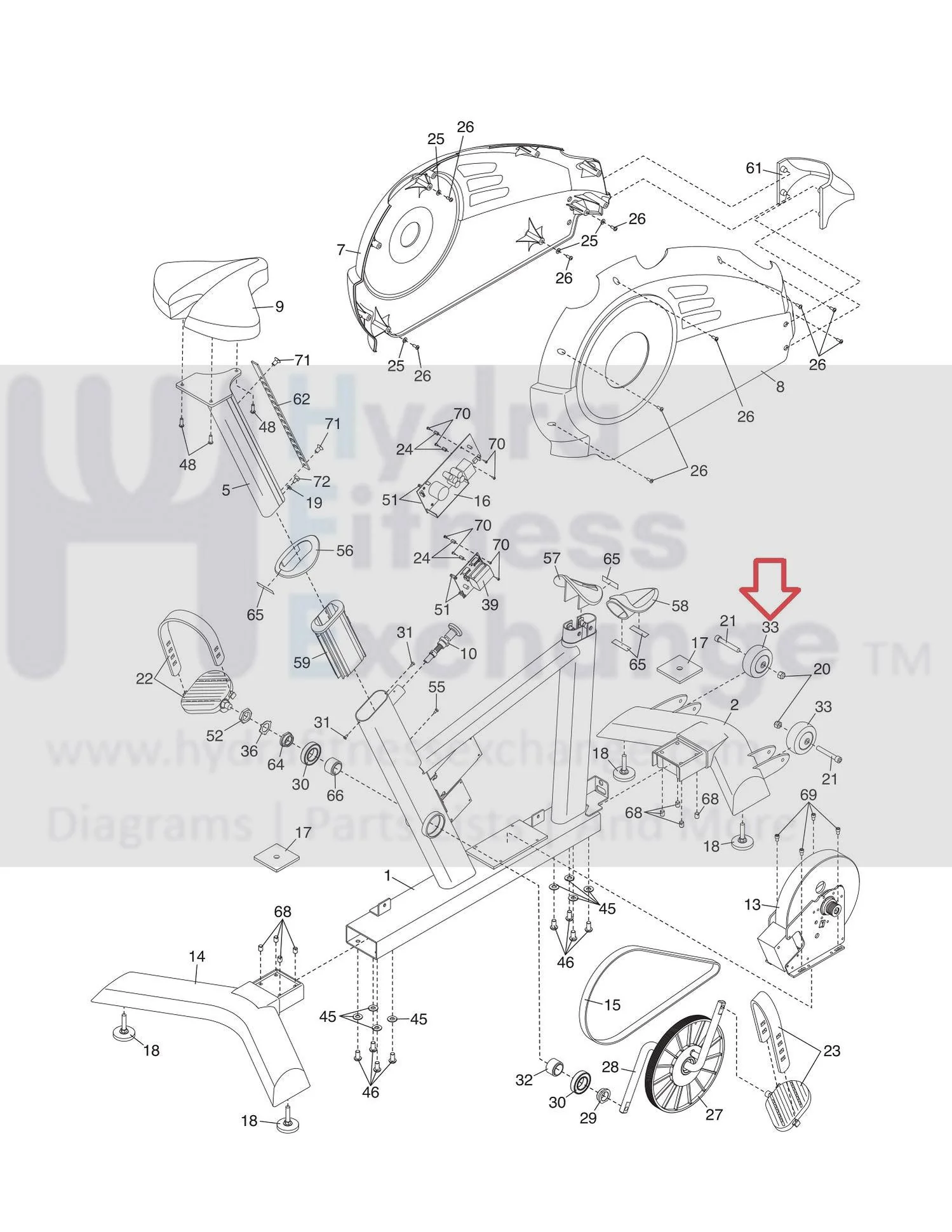 Freemotion Health Rider Nordictrack Icon Stationary Bike Transport Wheel GZ1112 - Image 2
