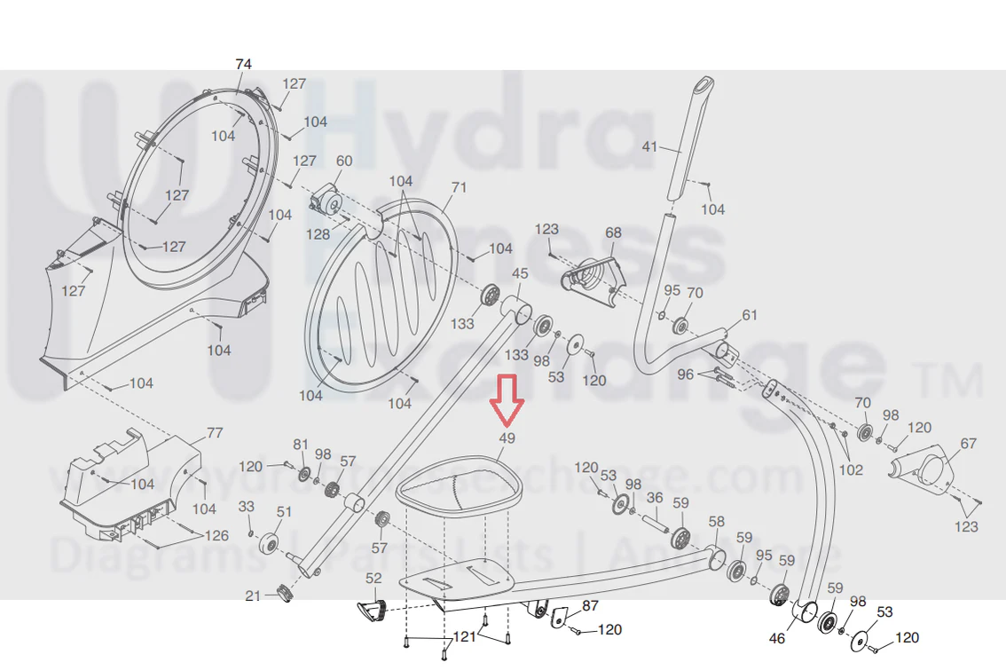 FreeMotion NordicTrack ProForm Elliptical Right Pedal Foot Pad 311853 - Image 2