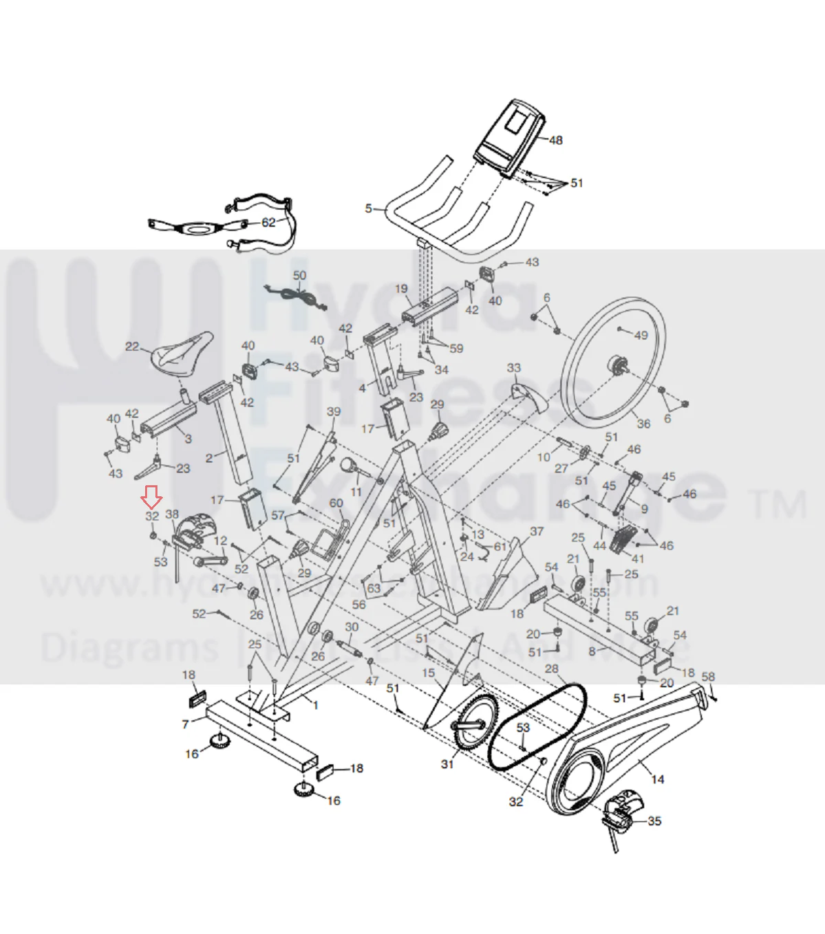 FreeMotion NordicTrack Proform Reebok Stationary Bike Retainer C Clip 317094 - Image 2